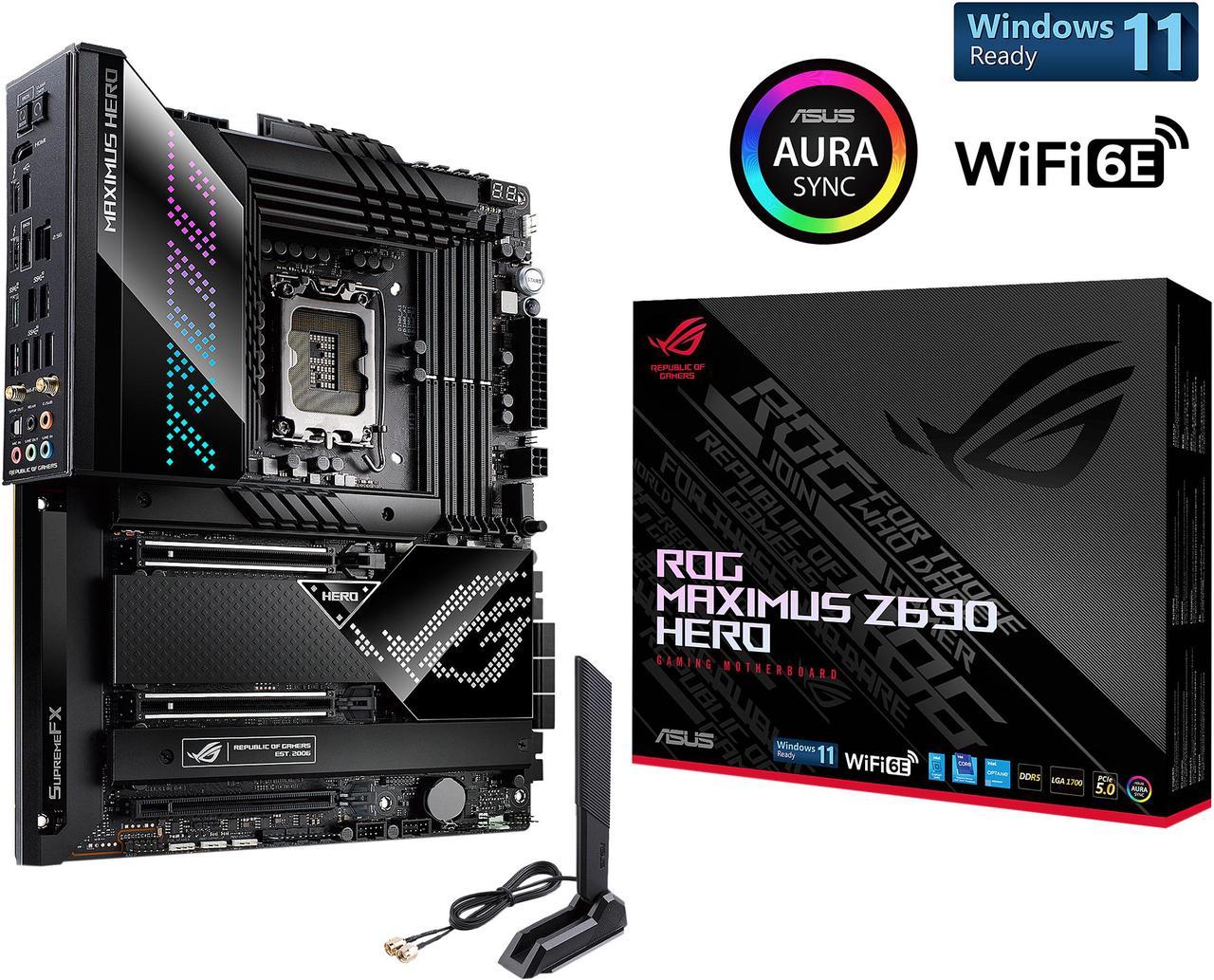 ASUS ROG Maximus Z690 Hero(WiFi 6E) LGA 1700(Intel®12th&13th Gen) ATX gaming motherboard(PCIe 5.0,DDR5, 20+1 90A power stages,2.5Gb LAN,Bluetooth V5.2,2x Thunderbolt 4 ports,5xM.2/NVMe SSD,Front panel USB 3.2 Gen 2x2 Type-C connector)