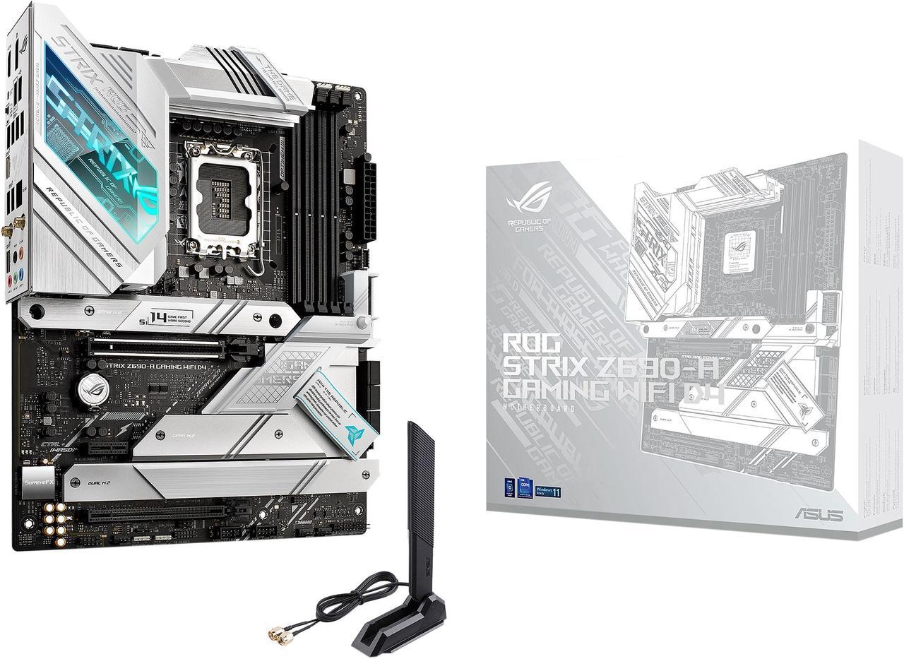 ASUS ROG Strix Z690-A Gaming WiFi D4 LGA 1700(Intel® 12th&13th Gen) ATX gaming motherboard(PCIe 5.0, DDR4,16+1 power stages,WiFi 6,Intel 2.5 Gb LAN,Bluetooth v5.2,Thunderbolt 4,4xM.2/NVMe SSD and Front panel USB 3.2 Gen 2x2 Type-C connector