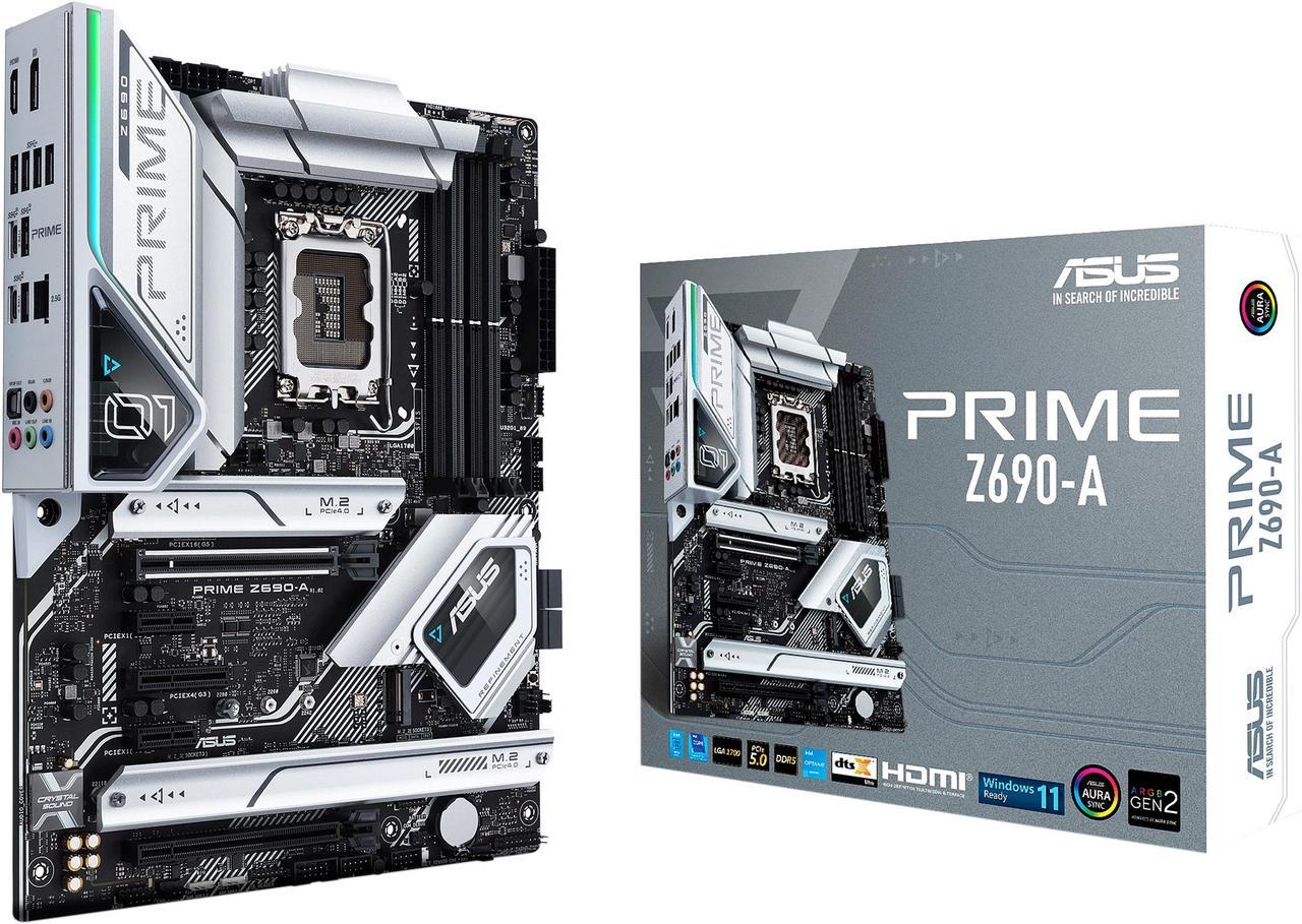 ASUS Prime Z690-A LGA 1700(Intel®12th&13th) ATX motherboard (16+1 DrMOS,PCIe 5.0,DDR5,4x M.2, Intel® 2.5 Gb LAN,USB 3.2 Gen 2 front panel Type-C,Thunderbolt™ 4,Aura Sync RGB lighting)