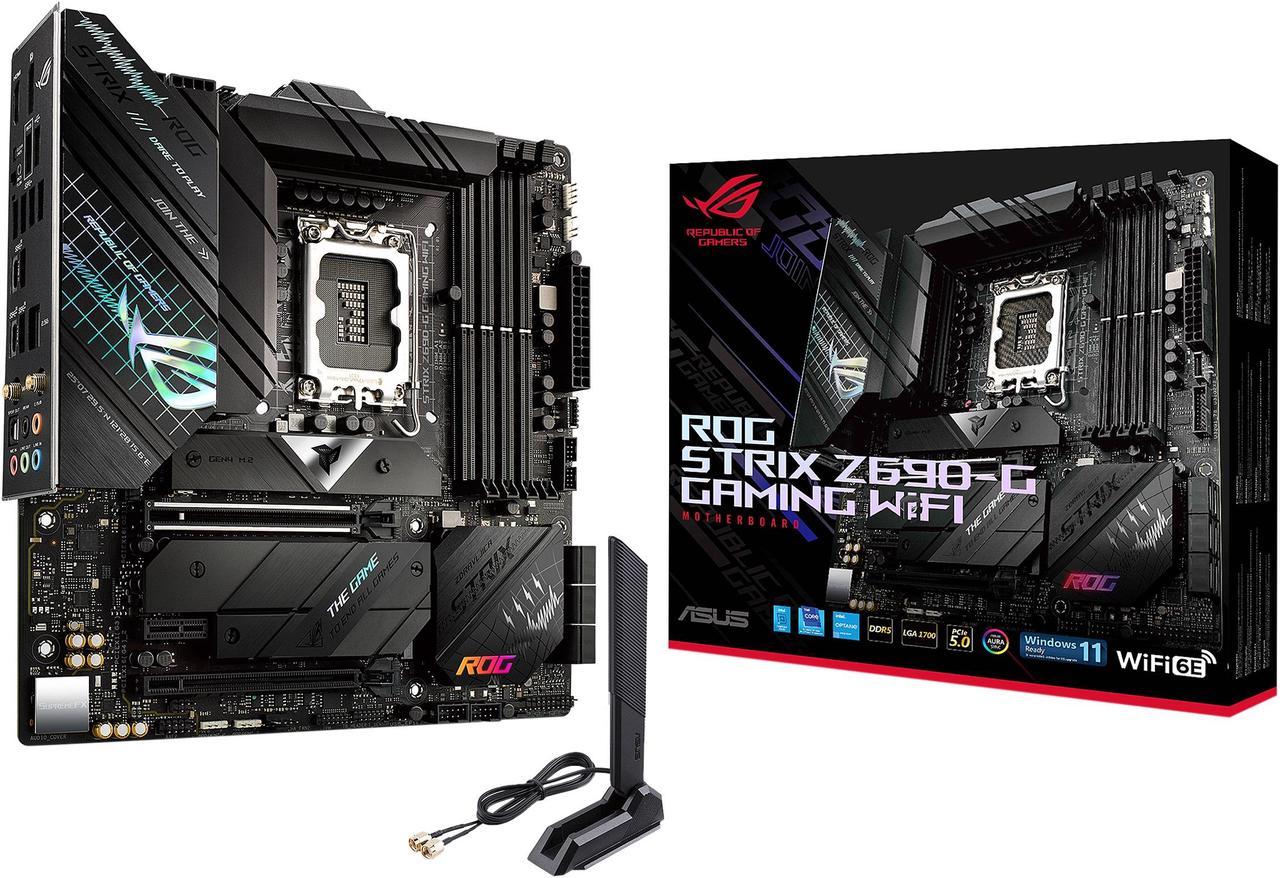 ASUS ROG Strix Z690-G Gaming WiFi 6E LGA 1700(Intel® 12th&13th Gen) Micro ATX gaming motherboard(PCIe 5.0,DDR5,14+1 power stages,2.5 Gb LAN,Bluetooth v5.2,Thunderbolt 4,3xM.2/NVMe SSD and Front panel USB 3.2 Gen 2x2 Type-C connector)