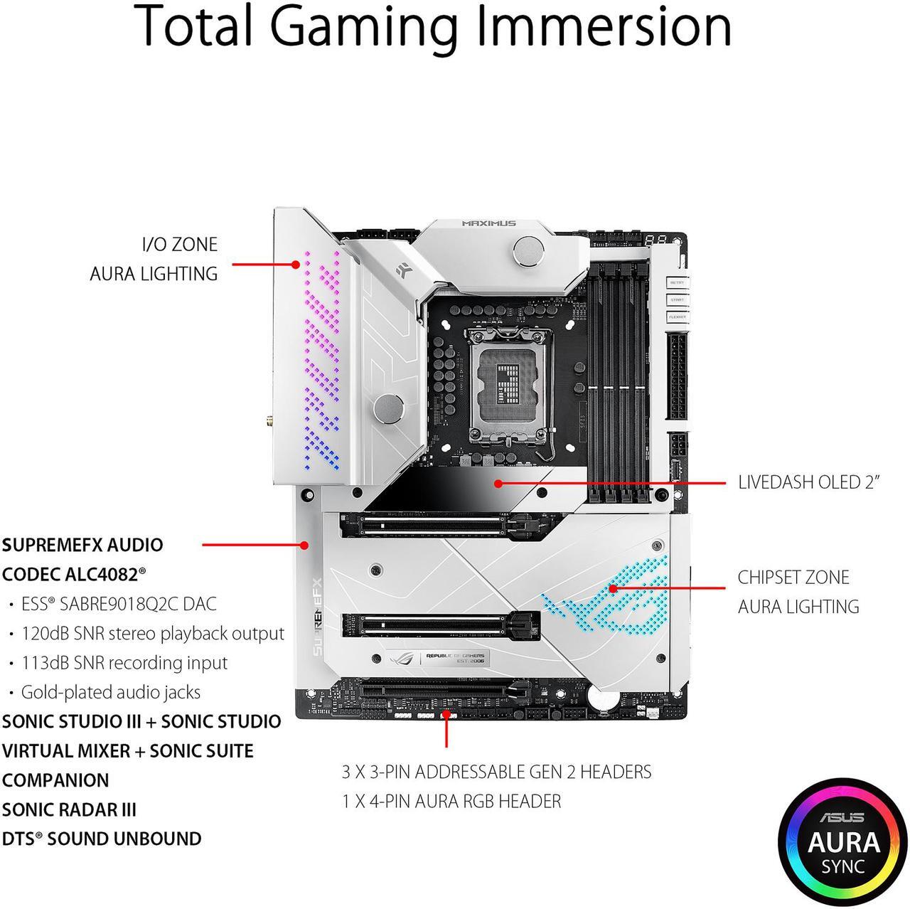 Alt view image 3 of 6 - ASUS ROG Maximus Z690 Formula(WiFi 6E) LGA1700(Intel®12th&13th Gen) ATX gaming motherboard (PCIe® 5.0,DDR5,20+1 power stages,LiveDash 2”OLED,Five?M.2,1xPCIe 5.0 M.2, USB 3.2 Gen 2x2 front-panel connector with Quick Charge 4+ Support.