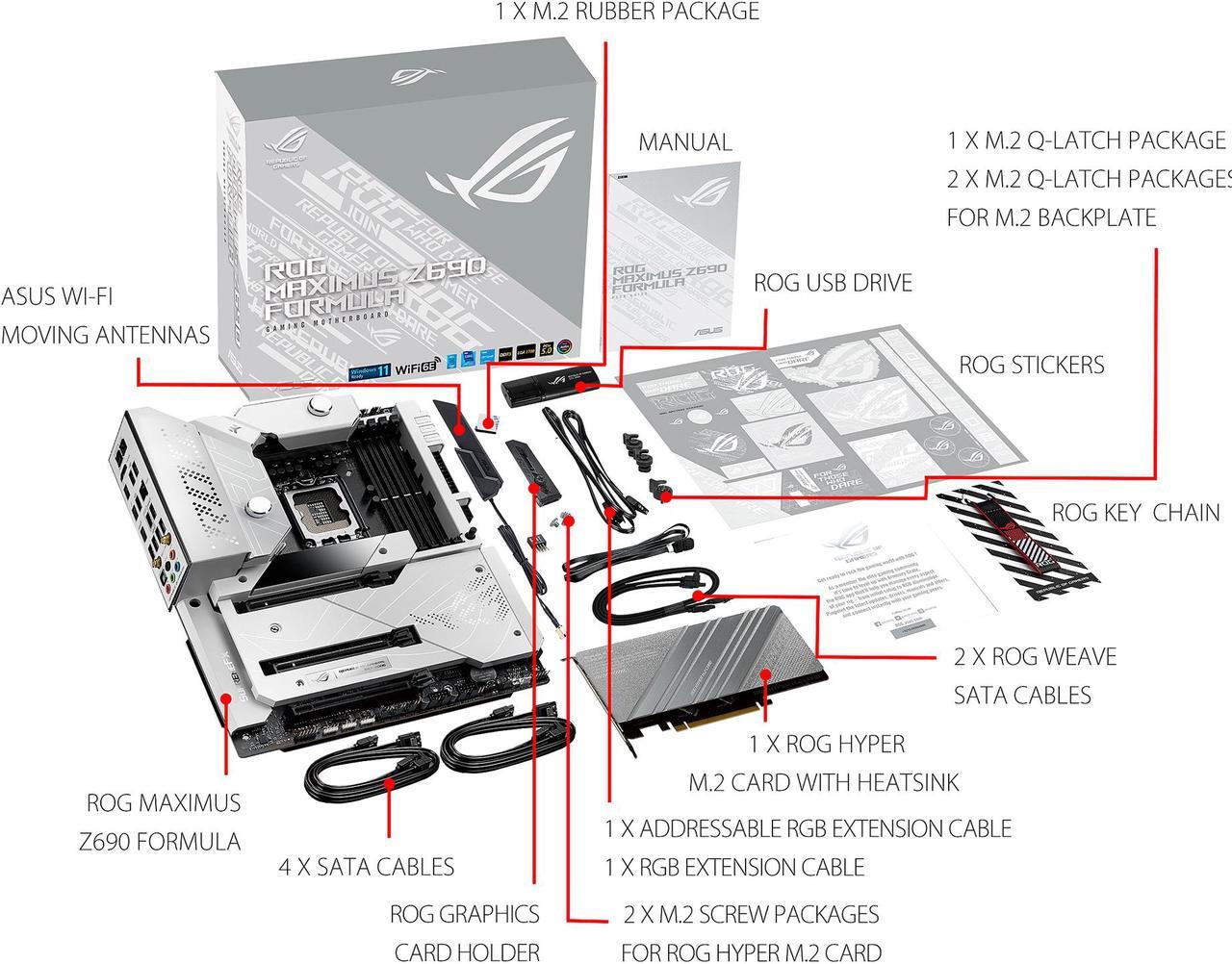 Alt view image 7 of 6 - ASUS ROG Maximus Z690 Formula(WiFi 6E) LGA1700(Intel®12th&13th Gen) ATX gaming motherboard (PCIe® 5.0,DDR5,20+1 power stages,LiveDash 2”OLED,Five?M.2,1xPCIe 5.0 M.2, USB 3.2 Gen 2x2 front-panel connector with Quick Charge 4+ Support.