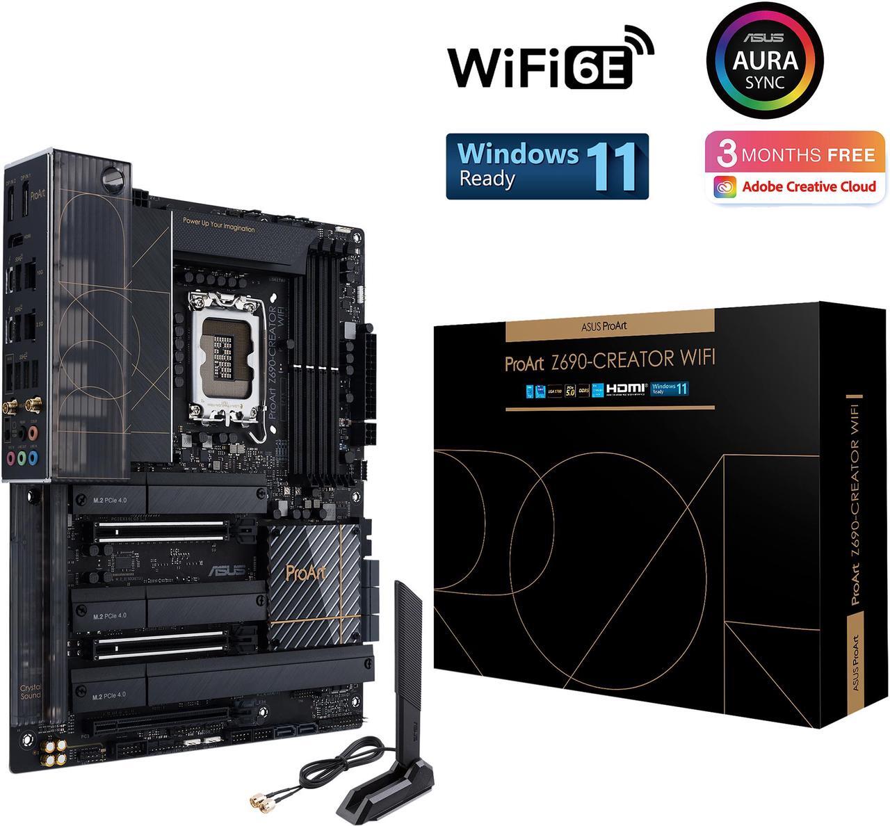 Alt view image 2 of 7 - ASUS ProArt Z690-Creator WiFi 6E LGA 1700(Intel® 12th&13th Gen) ATX content creator motherboard(PCIe 5.0,DDR5,2x Thunderbolt™ 4 Type-C ports,10G&2.5G LAN,4xM.2/NVMe SSD,front panel USB 3.2 Gen2x2 Type-C ports with 60W fast charging support)