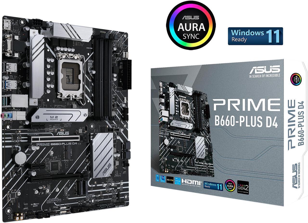 Alt view image 6 of 7 - ASUS PRIME B660-PLUS D4 LGA 1700 (Intel 12th & 13th Gen) ATX Motherboard (PCIe 4.0, DDR4, 3xM.2 slots, 2.5Gb LAN, rear USB 3.2 Gen 2x2 Type-C, front USB 3.2 Gen 1 Type-C)