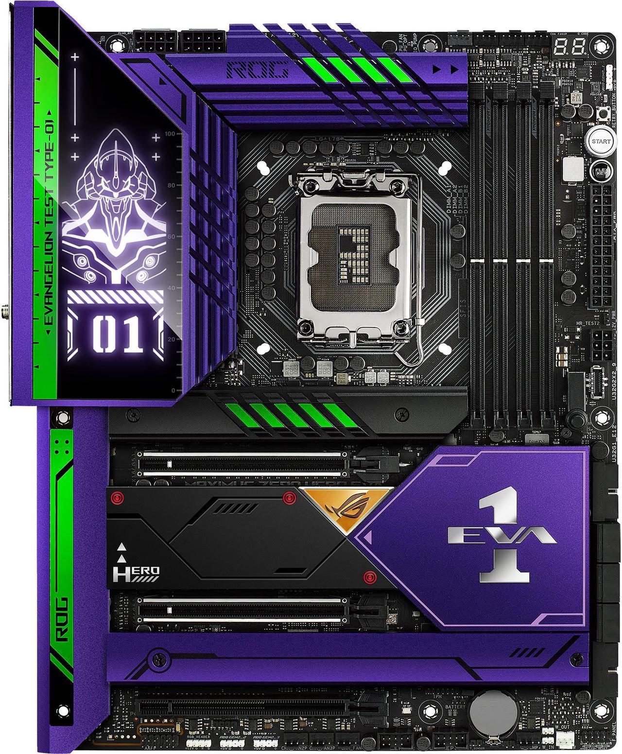 ROG MAXIMUS Z690 HERO EVA(ROG x Evangelion Collaboration) LGA 1700(Intel®12th&13th Gen) ATX Gaming motherboard with 20+1 power stages, DDR5, Five M.2, USB 3.2 Gen 2x2 front-panel connector with Quick Charge 4+ Support, Dual Thunderbolt 4)