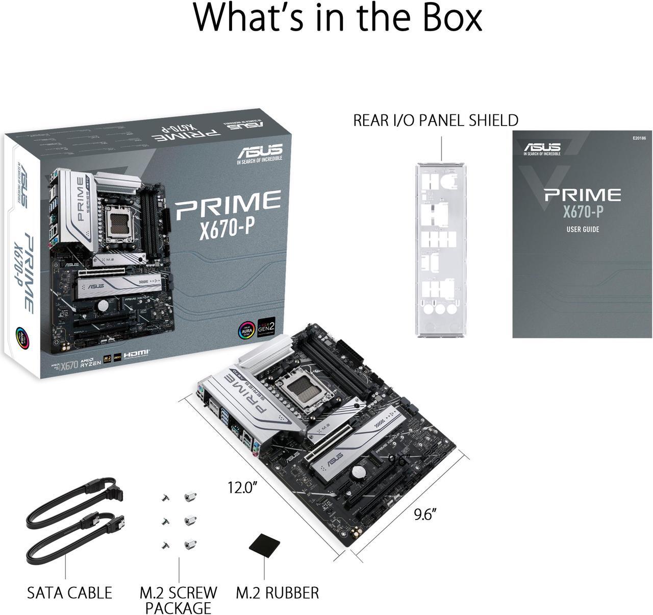 Alt view image 5 of 5 - ASUS Prime X670-P Socket AM5 (LGA 1718) Ryzen 7000 ATX Motherboard (DDR5, 3xM.2 Slots, USB 3.2 Gen 2x2 Type-C, USB4 Header, and 2.5Gb Ethernet)