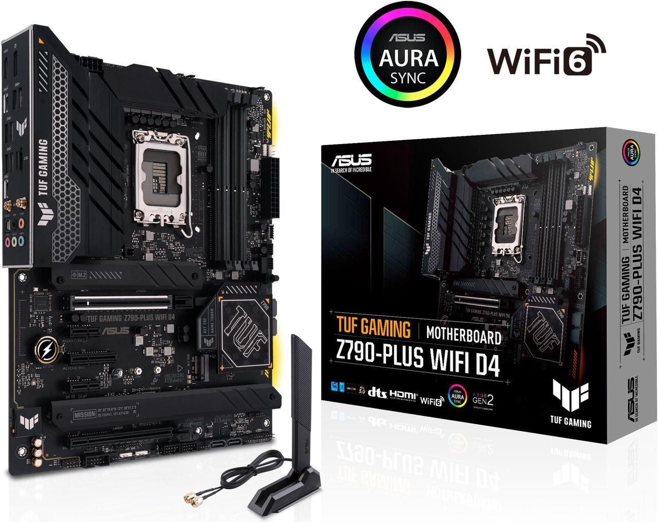 ASUS TUF Gaming Z790-Plus WiFi D4 LGA 1700(Intel14th & 13th &12th Gen) ATX gaming motherboard(PCIe 5.0, DDR4,4xM.2 Slots,16+1 DrMOS, WiFi 6,Intel  2.5Gb LAN, front USB 3.2 Gen 2 Type-C®, Thunderbolt 4(USB4), ,Aura RGB lighting)