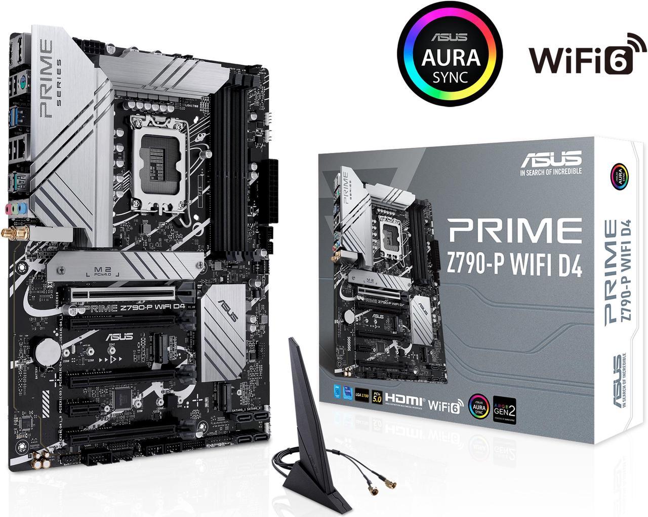 ASUS Prime Z790-P WiFi D4 LGA 1700(Intel 14th & 13th & 12th Gen) ATX motherboard (PCIe 5.0,DDR4,14+1DrMOS,3x M.2, WiFi 6,Bluetooth v5.2,2.5Gb LAN, front panel USB 3.2 Gen 2 USB Type-C,Thunderbolt 4(USB4) support,Arua Sync)