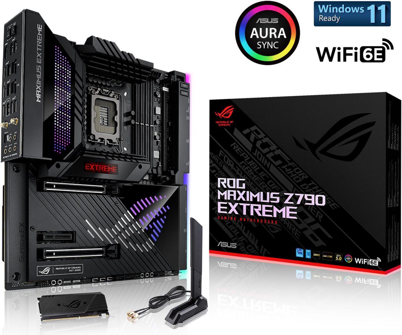 ASUS ROG Maximus Z790 Extreme (WiFi 6E) LGA 1700(Intel®12th&13th Gen) EATX gaming motherboard (PCIe 5.0, DDR5,24+1 105A power stages,5x M.2,1xPCIe 5.0 M.2,10Gb&2.5Gb LAN,2xThunderbolt 4 onboard, AniMe Matrix LED,USB 3.2 Gen 2x2 front-panel)