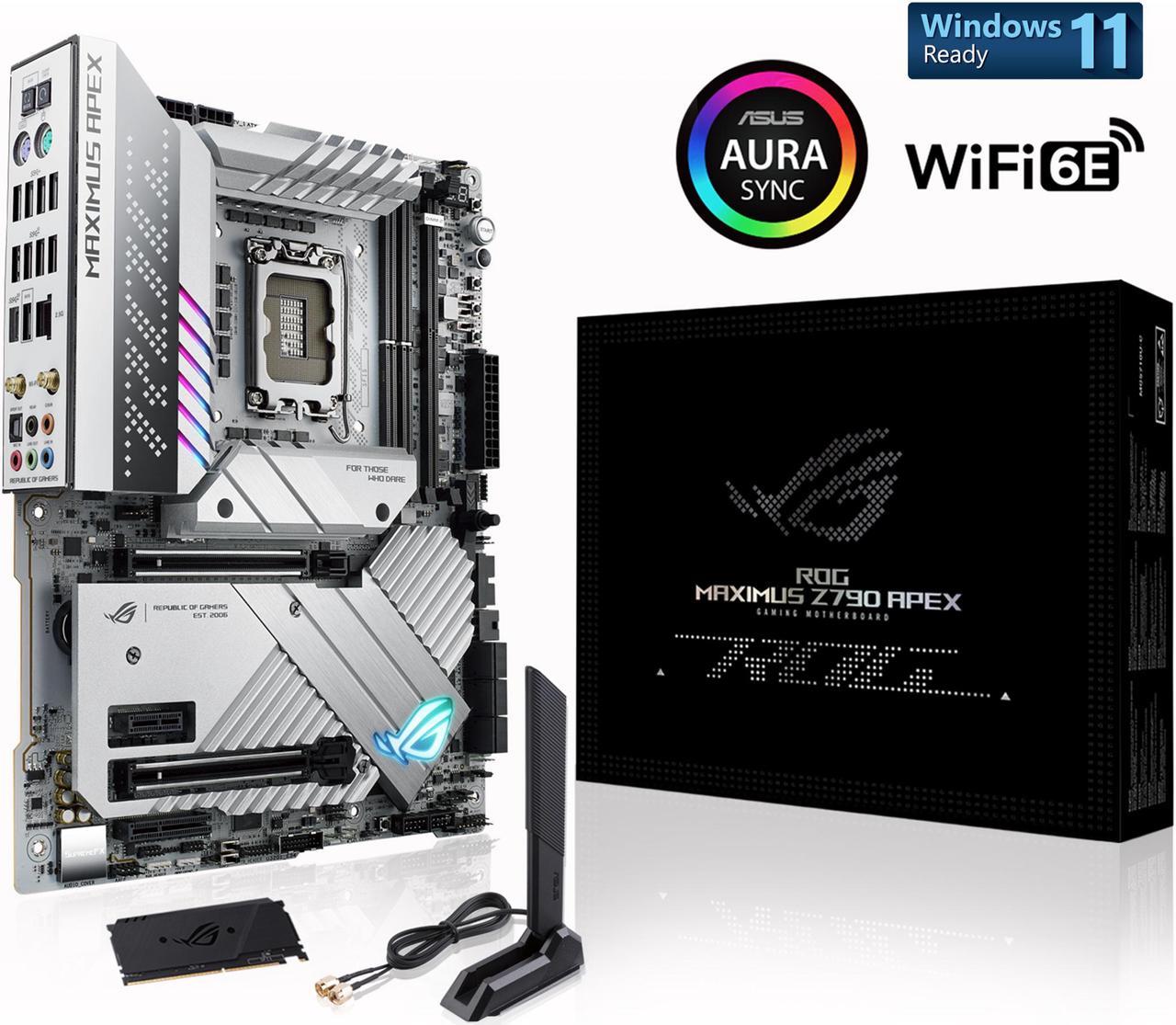 ASUS ROG Maximus Z790 Apex (WiFi 6E) LGA 1700 (Intel12th&13th Gen) ATX Gaming Motherboard (PCIe 5.0, DDR5, 24+0 Power Stages, DDR5, 5x M.2, 2xPCIe 5.0 M.2, PCIe 5.0 Hyper M.2 Card Bundled)