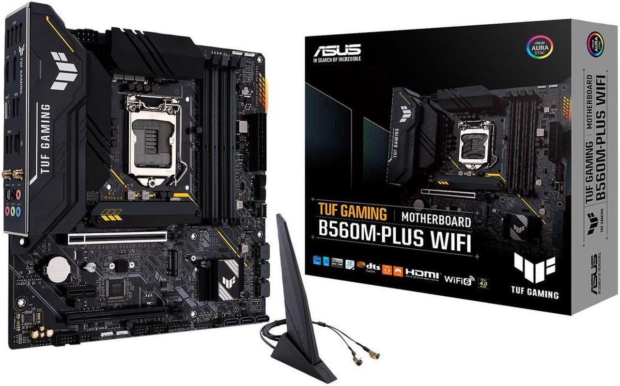 ASUS TUF Gaming B560M-PLUS WiFi LGA1200 (Intel11th/10th Gen) Micro ATX Gaming Motherboard (PCIe 4.0, 2X M.2 Slots,8+1 Power Stages, 2.5Gb LAN, WiFi 6, USB 3.2 Type-C, Thunderbolt 4 Support)