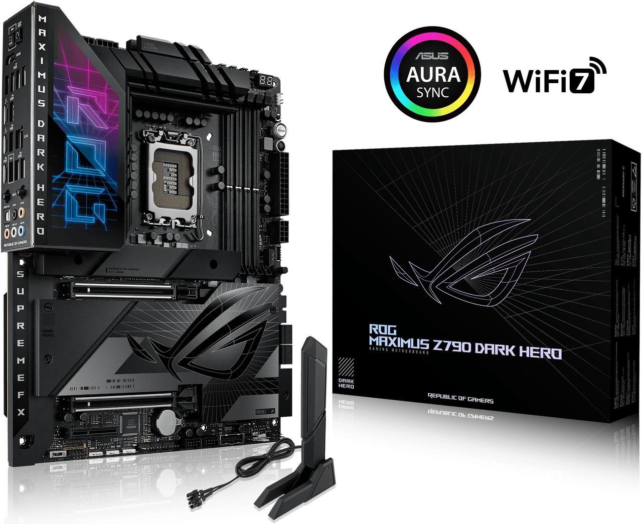 ASUS ROG Maximus Z790 Dark Hero (WiFi 7) LGA 1700(14th,13th,12th Gen) DDR5 ATX gaming motherboard(PCIe 5.0x16 with Q release, five M.2 slots,20+1+2 power stages,2x Thunderbolt 4 ports