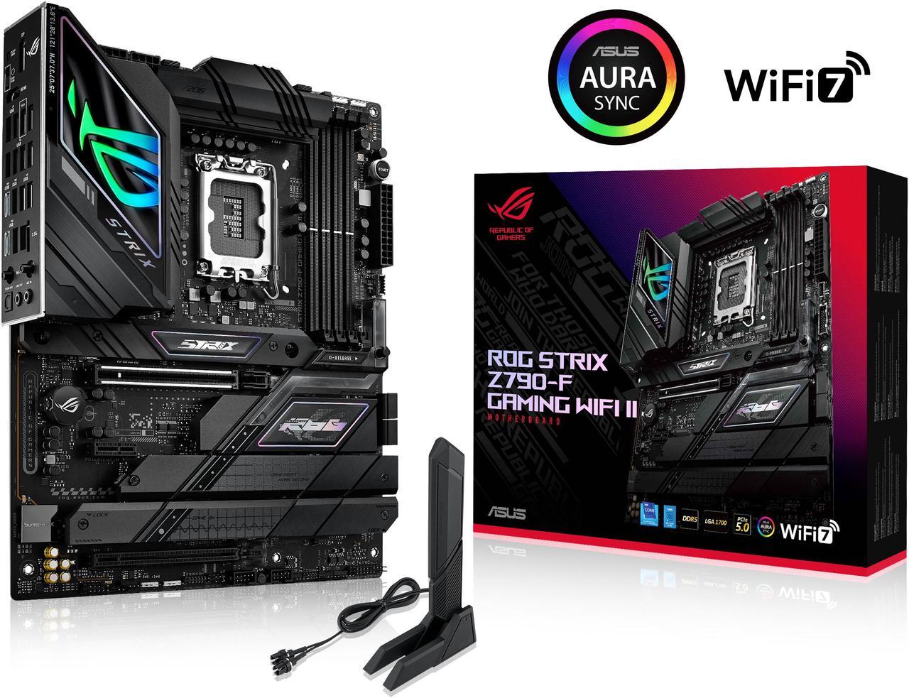 ASUS ROG Strix Z790-F Gaming WiFi II  LGA 1700(Intel 14th &13th & 12th Gen)ATX gaming motherboard(DDR5,2.5 Gb LAN,5XM.2 slots with heatsinks,PCIe 5.0 x16 SafeSlot with Q-Release,WiFi 7,USB 20Gbps rear I/O port and front-panel connector.