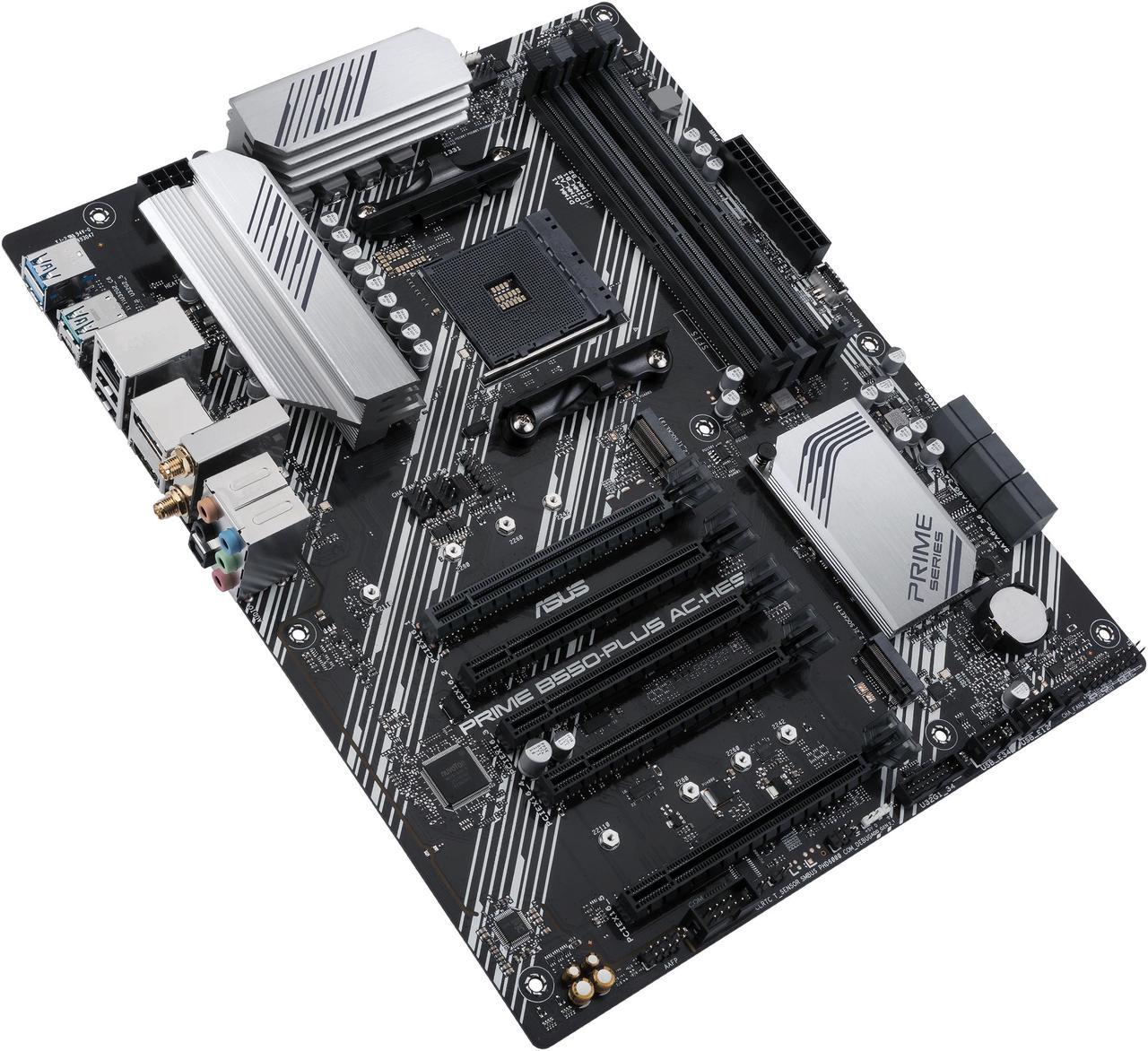 Alt view image 4 of 4 - ASUS Prime B550-PLUS AC-HES AMD AM4 (3rd Gen Ryzen) ATX motherboard (dual M.2, PCIe 4.0, WIFI 5, 1 Gb Ethernet, DisplayPort/HDMI, SATA 6 Gbps, USB 3.2 Gen 2 Type-C, front USB 3.2 Gen 1 Type-C