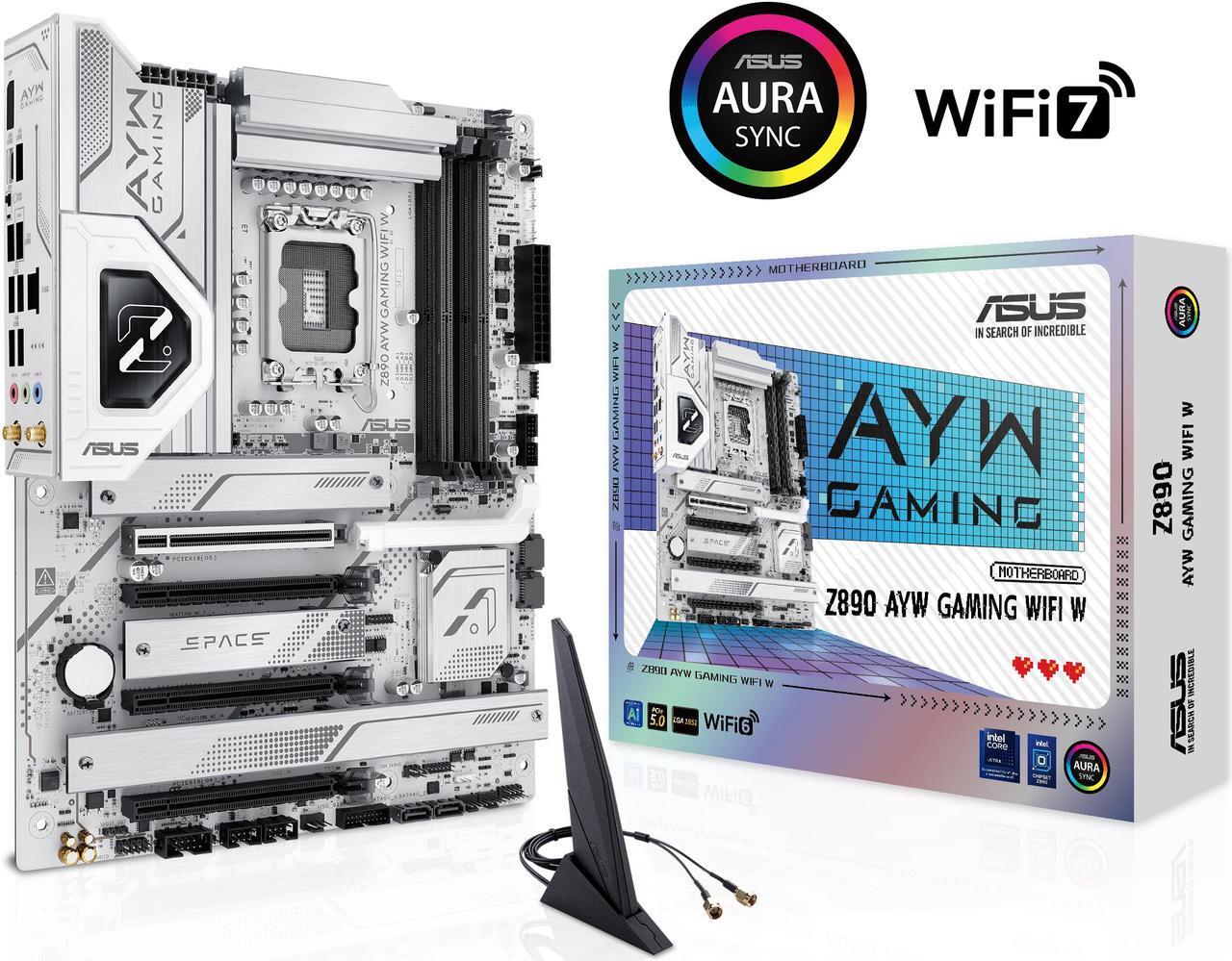 Main image of ASUS Z890 AYW GAMING WIFI W ATX Z890 motherboard, Intel Core Ultra Series 2 Ready, Advanced AI PC-ready, 16+1+2+1 stages, DDR5, PCIe 5.0, Thunderbolt 4, USB Type-C, 4 x M.2, Wi-Fi 7,  2.5Gb LAN