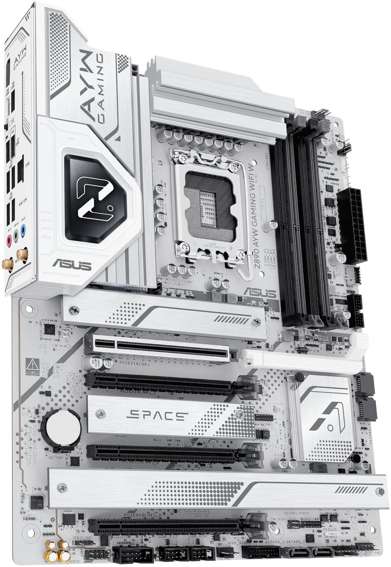 Alt view image 5 of 11 - ASUS Z890 AYW GAMING WIFI W ATX Z890 motherboard, Intel Core Ultra Series 2 Ready, Advanced AI PC-ready, 16+1+2+1 stages, DDR5, PCIe 5.0, Thunderbolt 4, USB Type-C, 4 x M.2, Wi-Fi 7,  2.5Gb LAN