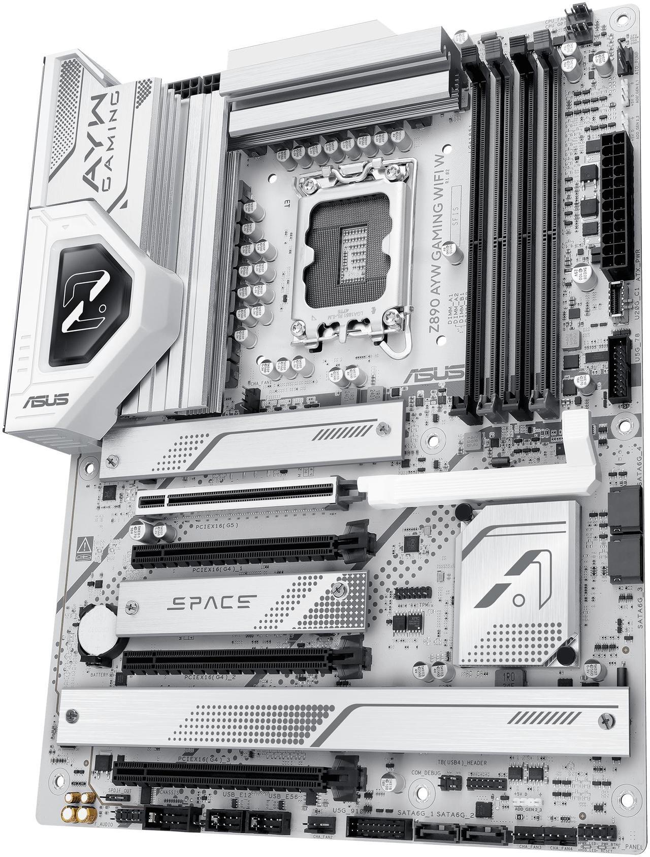 Alt view image 6 of 11 - ASUS Z890 AYW GAMING WIFI W ATX Z890 motherboard, Intel Core Ultra Series 2 Ready, Advanced AI PC-ready, 16+1+2+1 stages, DDR5, PCIe 5.0, Thunderbolt 4, USB Type-C, 4 x M.2, Wi-Fi 7,  2.5Gb LAN