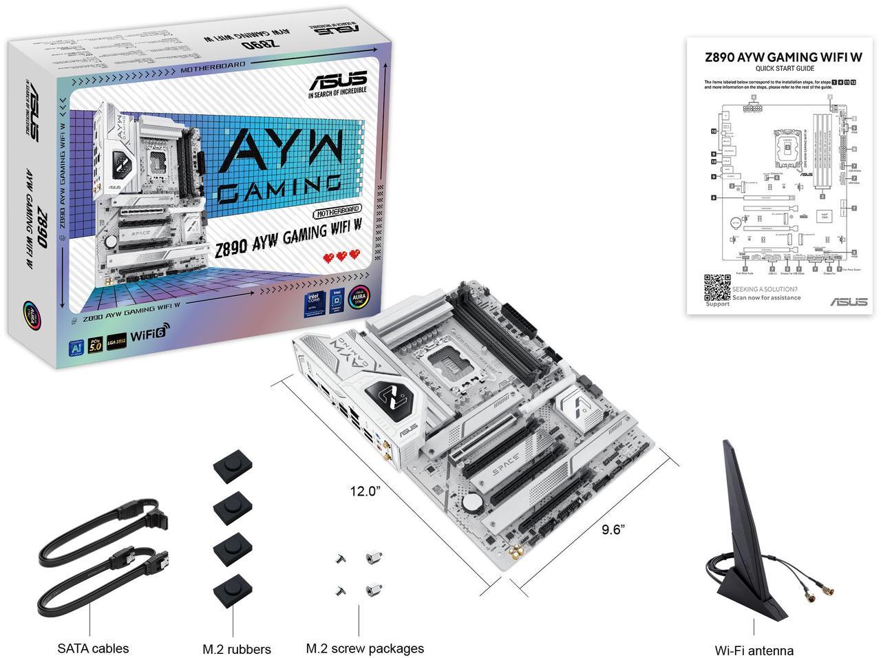 Alt view image 11 of 11 - ASUS Z890 AYW GAMING WIFI W ATX Z890 motherboard, Intel Core Ultra Series 2 Ready, Advanced AI PC-ready, 16+1+2+1 stages, DDR5, PCIe 5.0, Thunderbolt 4, USB Type-C, 4 x M.2, Wi-Fi 7,  2.5Gb LAN