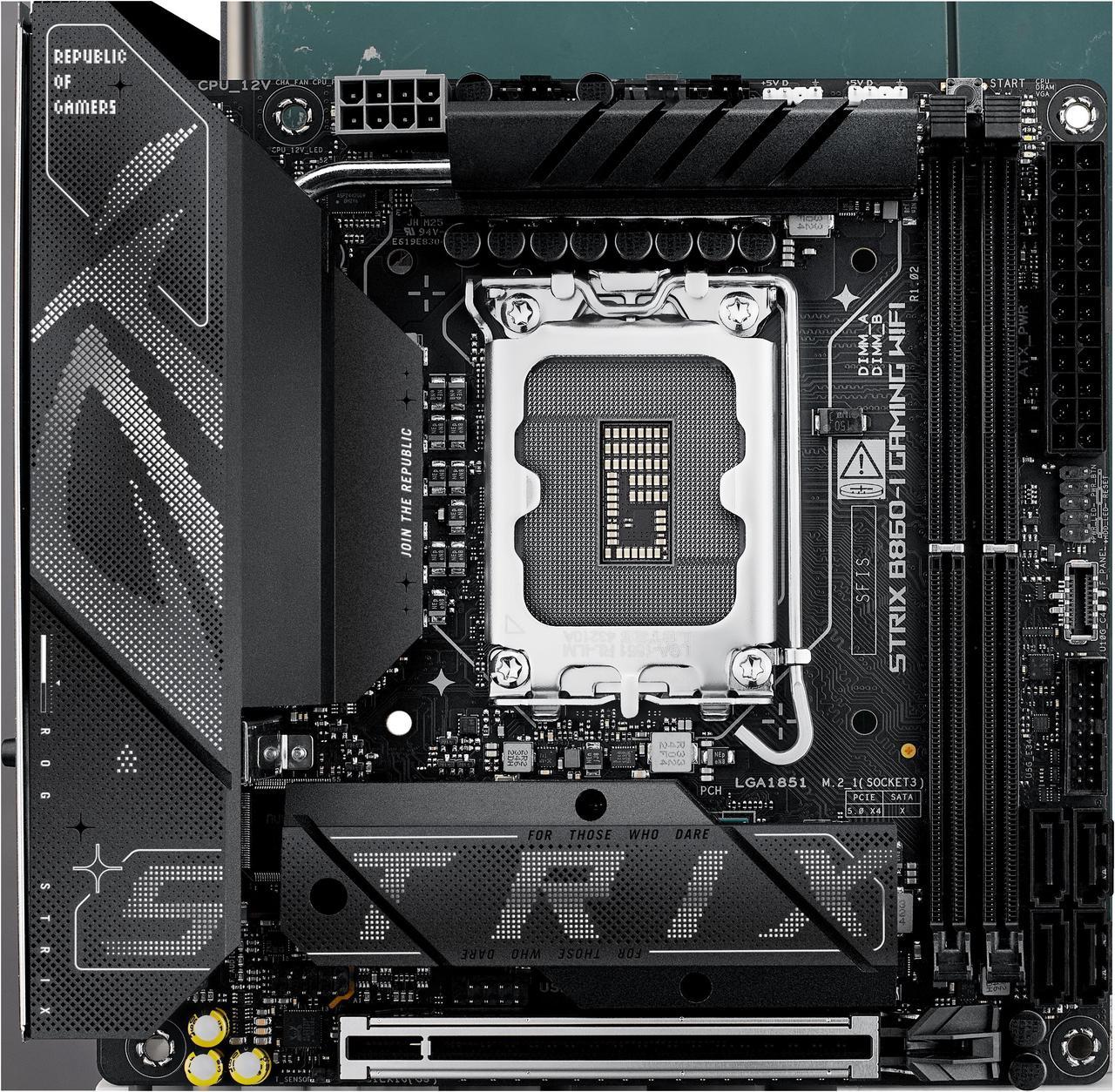 Alt view image 2 of 6 - ASUS ROG STRIX B860-I GAMING WIFI B860 LGA 1851 mITX Mini-ITX motherboard, Intel Core Ultra Series 2 Ready, Advanced AI ready, 10+1+2+1 stage, DDR5, 2.5G LAN, WiFi7, M.2, Thunderbolt 4, USB Type-C