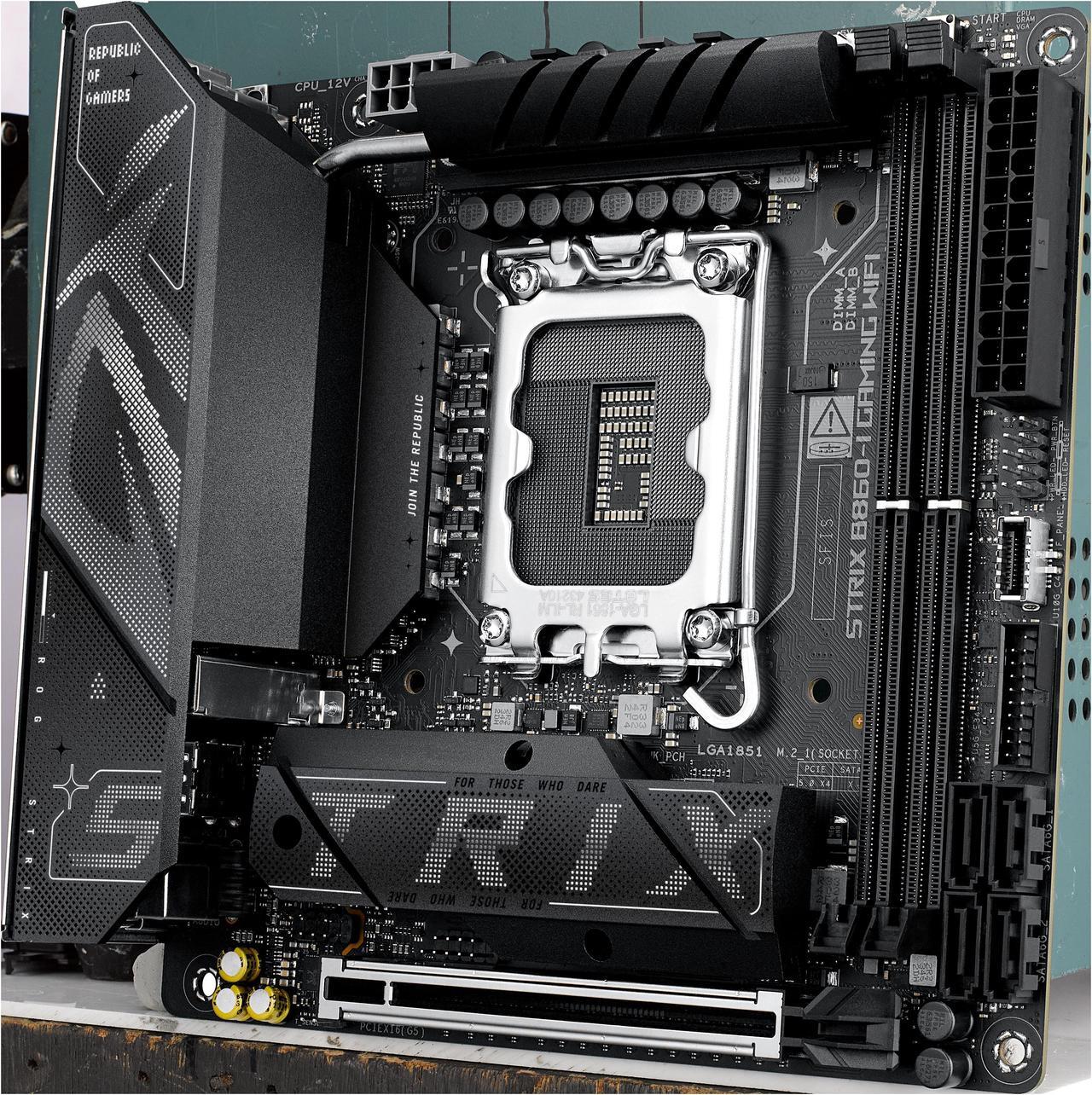 Alt view image 3 of 6 - ASUS ROG STRIX B860-I GAMING WIFI B860 LGA 1851 mITX Mini-ITX motherboard, Intel Core Ultra Series 2 Ready, Advanced AI ready, 10+1+2+1 stage, DDR5, 2.5G LAN, WiFi7, M.2, Thunderbolt 4, USB Type-C