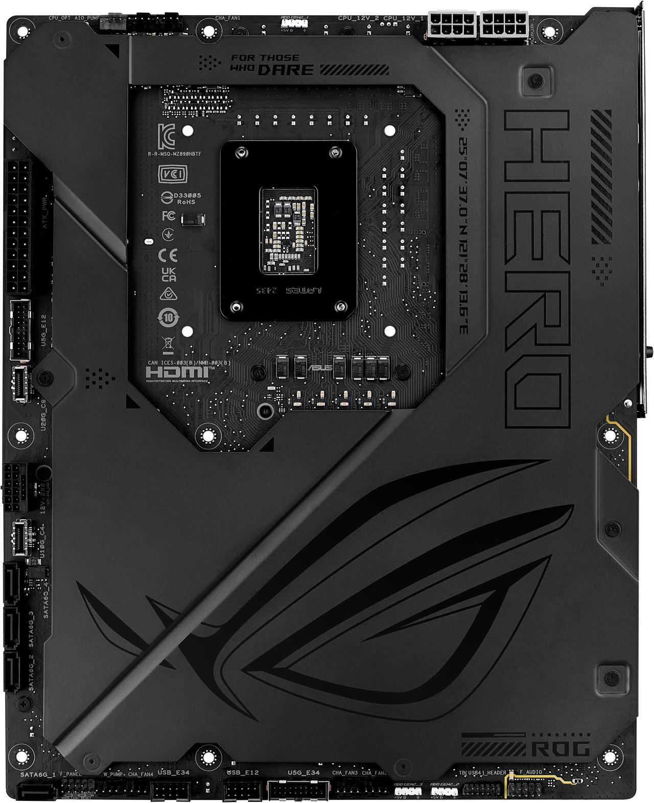 Alt view image 10 of 10 - ASUS ROG MAXIMUS Z890 HERO BTF Z890 LGA 1851 ATX motherboard, hidden-connector design, Advanced AI PC Ready, 22+1+2+2 stages, DDR5, WiFi 7, 2.5G LAN, 6x M.2, PCIe 5.0, Thunderbolt™ 4, USB Type-C®, AI OC