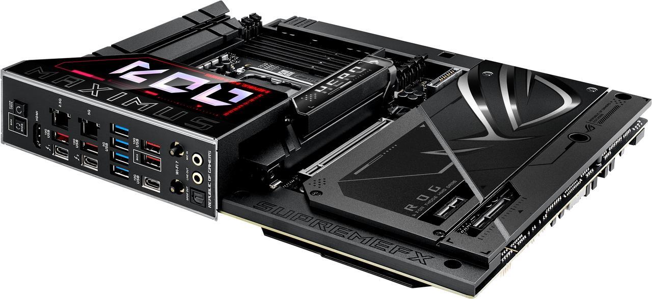 Alt view image 6 of 10 - ASUS ROG MAXIMUS Z890 HERO BTF Z890 LGA 1851 ATX motherboard, hidden-connector design, Advanced AI PC Ready, 22+1+2+2 stages, DDR5, WiFi 7, 2.5G LAN, 6x M.2, PCIe 5.0, Thunderbolt™ 4, USB Type-C®, AI OC