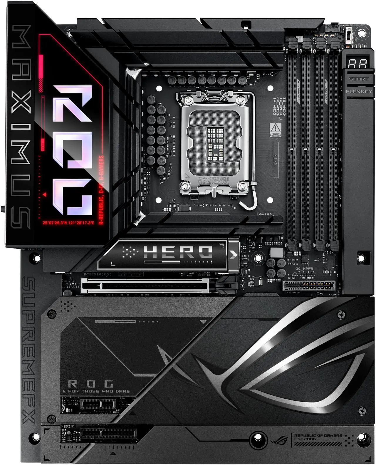 Alt view image 3 of 10 - ASUS ROG MAXIMUS Z890 HERO BTF Z890 LGA 1851 ATX motherboard, hidden-connector design, Advanced AI PC Ready, 22+1+2+2 stages, DDR5, WiFi 7, 2.5G LAN, 6x M.2, PCIe 5.0, Thunderbolt™ 4, USB Type-C®, AI OC
