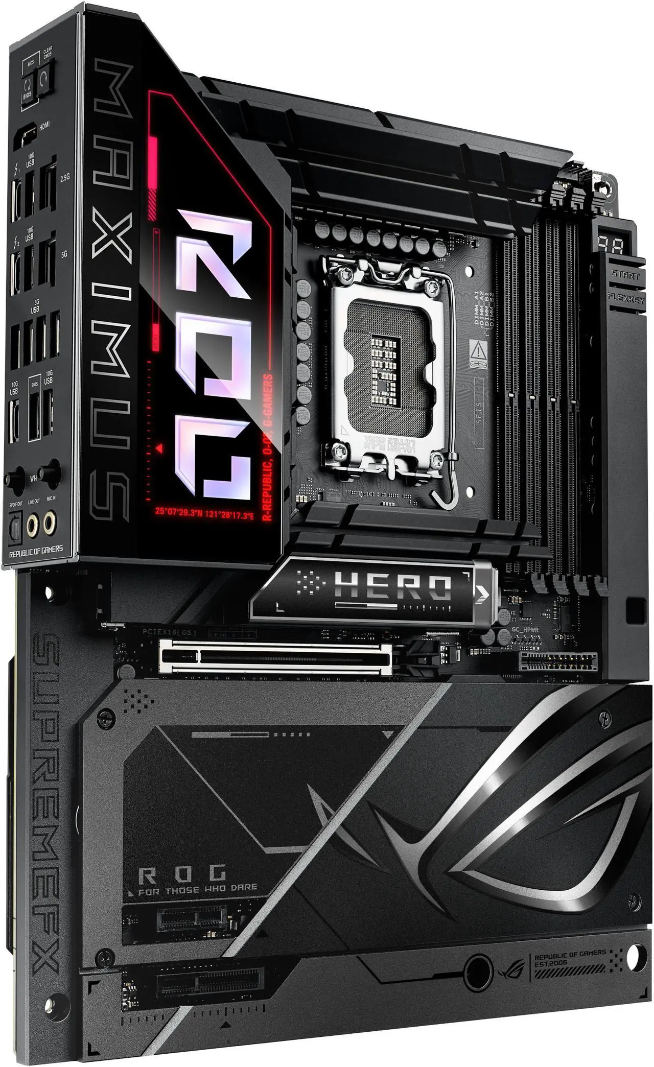 Alt view image 4 of 10 - ASUS ROG MAXIMUS Z890 HERO BTF Z890 LGA 1851 ATX motherboard, hidden-connector design, Advanced AI PC Ready, 22+1+2+2 stages, DDR5, WiFi 7, 2.5G LAN, 6x M.2, PCIe 5.0, Thunderbolt™ 4, USB Type-C®, AI OC