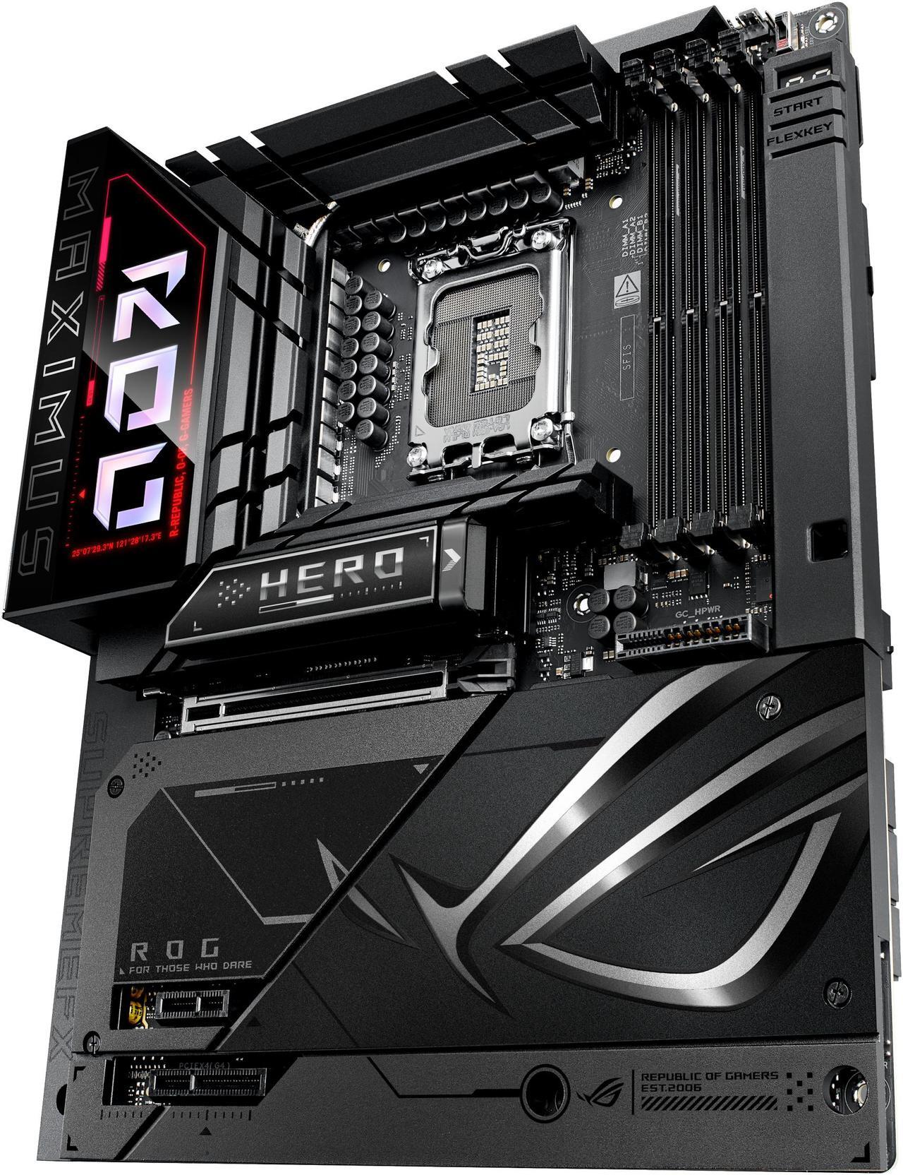 Alt view image 8 of 10 - ASUS ROG MAXIMUS Z890 HERO BTF Z890 LGA 1851 ATX motherboard, hidden-connector design, Advanced AI PC Ready, 22+1+2+2 stages, DDR5, WiFi 7, 2.5G LAN, 6x M.2, PCIe 5.0, Thunderbolt™ 4, USB Type-C®, AI OC
