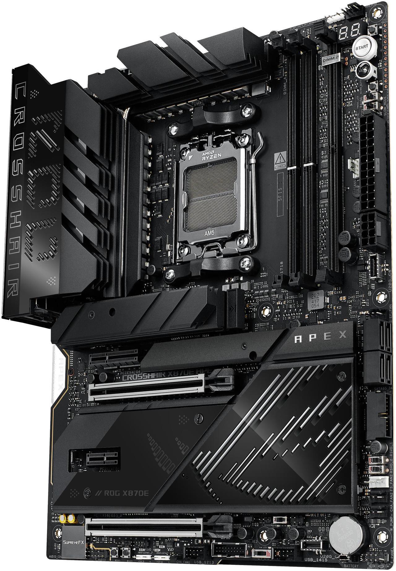 Alt view image 5 of 11 - ASUS ROG CROSSHAIR X870E APEX AMD X870E AM5 ATX motherboard, Advanced AI PC-ready, 18+2+2 stages, DDR5, ROG Memory Fan, ROG DIMM.2 Card, Wi-Fi 7, 5G LAN, 3x M.2, PCIe® 5.0, USB4® , USB Type-C®, AI OC