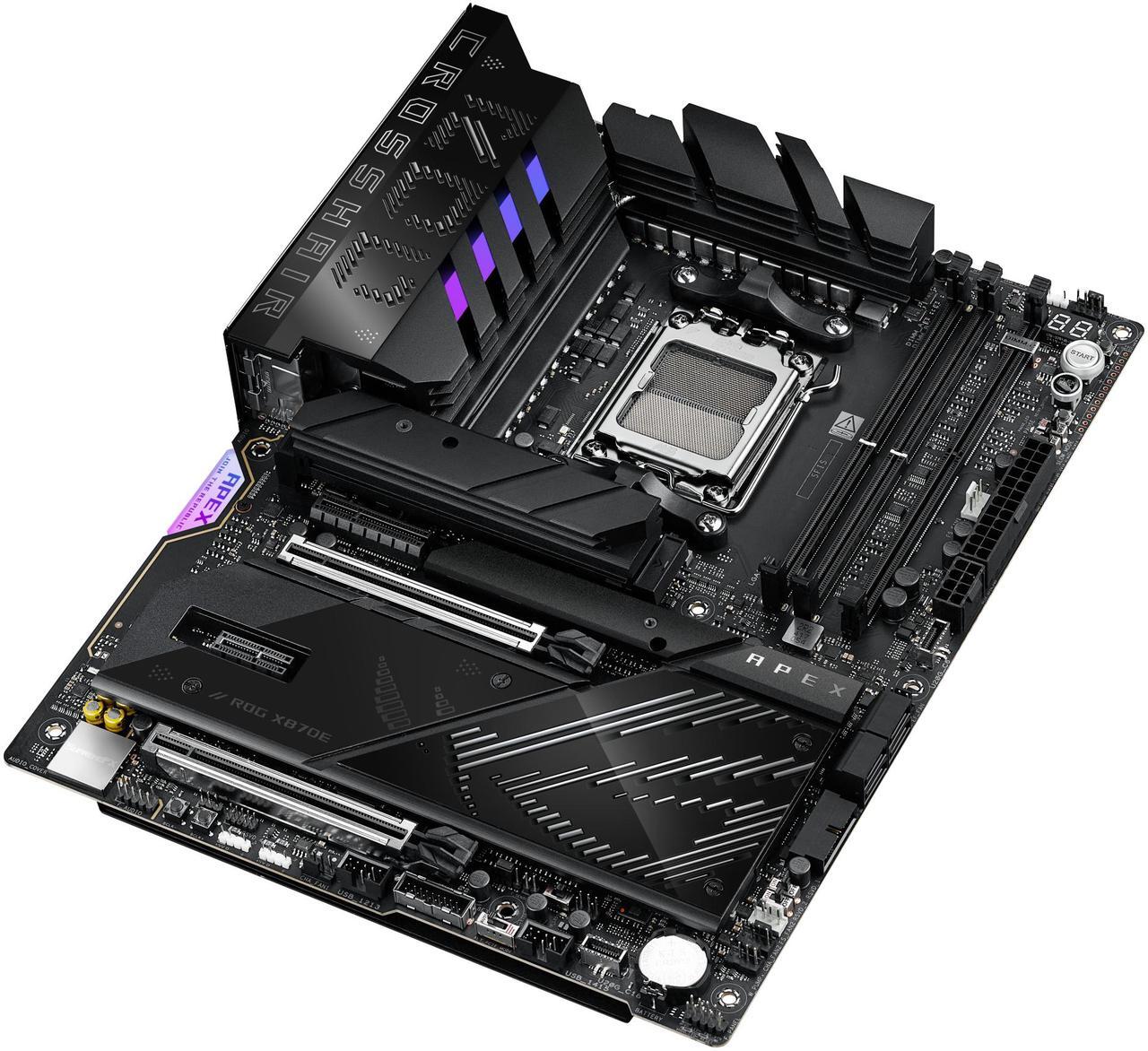 Alt view image 7 of 11 - ASUS ROG CROSSHAIR X870E APEX AMD X870E AM5 ATX motherboard, Advanced AI PC-ready, 18+2+2 stages, DDR5, ROG Memory Fan, ROG DIMM.2 Card, Wi-Fi 7, 5G LAN, 3x M.2, PCIe® 5.0, USB4® , USB Type-C®, AI OC