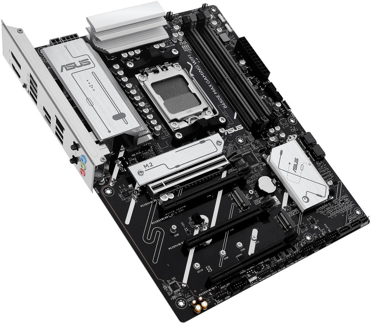 Alt view image 8 of 11 - ASUS B650E MAX GAMING WIFI AMD B650 ATX motherboard, DDR5, PCIe 5.0 Ready, 3x M.2 slots, Wi-Fi 6E, Realtek 2.5Gb Ethernet, DisplayPort, HDMI, USB 10Gbps Type-A & Type-C, BIOS FlashBack, Aura Sync