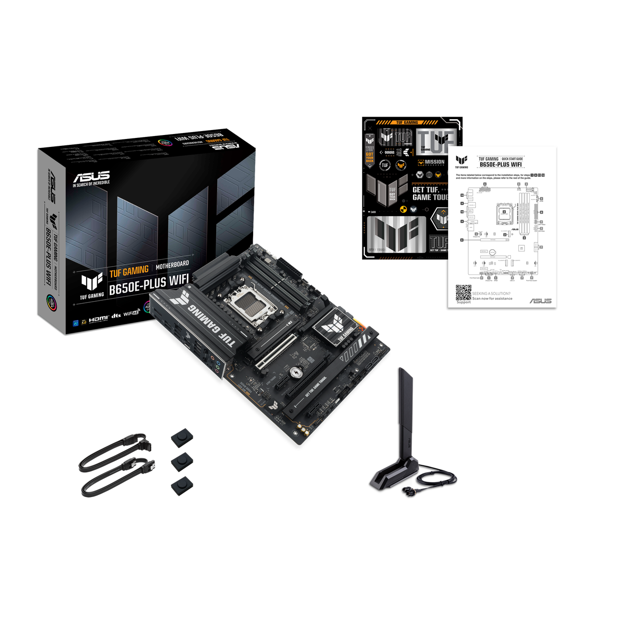 Alt view image 5 of 10 - ASUS TUF GAMING B650E-PLUS WIFI AMD B650 ATX motherboard, 12+2+1 80A DrMOS power stages, DDR5, PCIe 5.0 Ready, 3x M.2, Wi-Fi 6E, 2.5Gb LAN, DisplayPort, HDMI, USB Type-C, BIOS FlashBack, Aura Sync