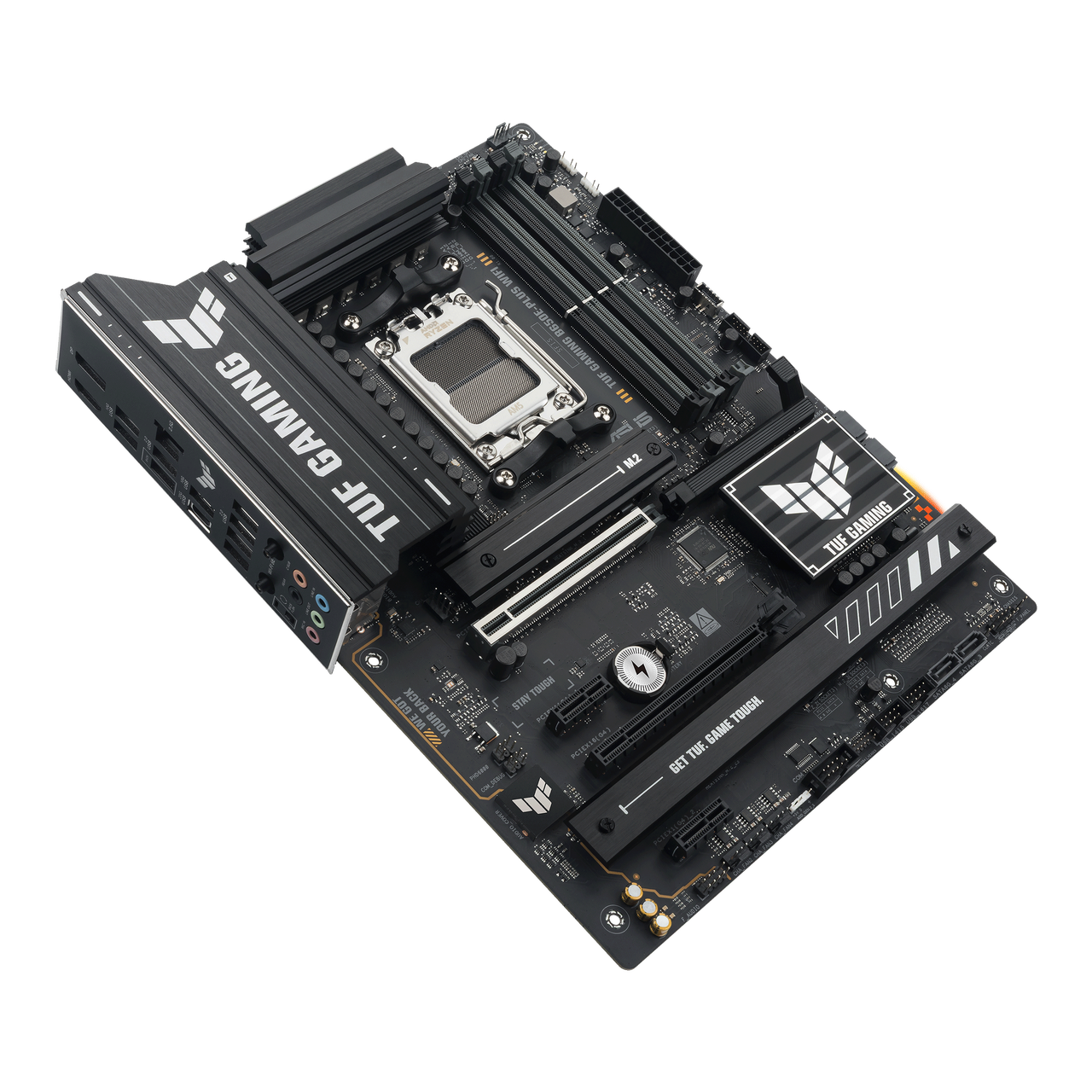 Alt view image 7 of 10 - ASUS TUF GAMING B650E-PLUS WIFI AMD B650 ATX motherboard, 12+2+1 80A DrMOS power stages, DDR5, PCIe 5.0 Ready, 3x M.2, Wi-Fi 6E, 2.5Gb LAN, DisplayPort, HDMI, USB Type-C, BIOS FlashBack, Aura Sync
