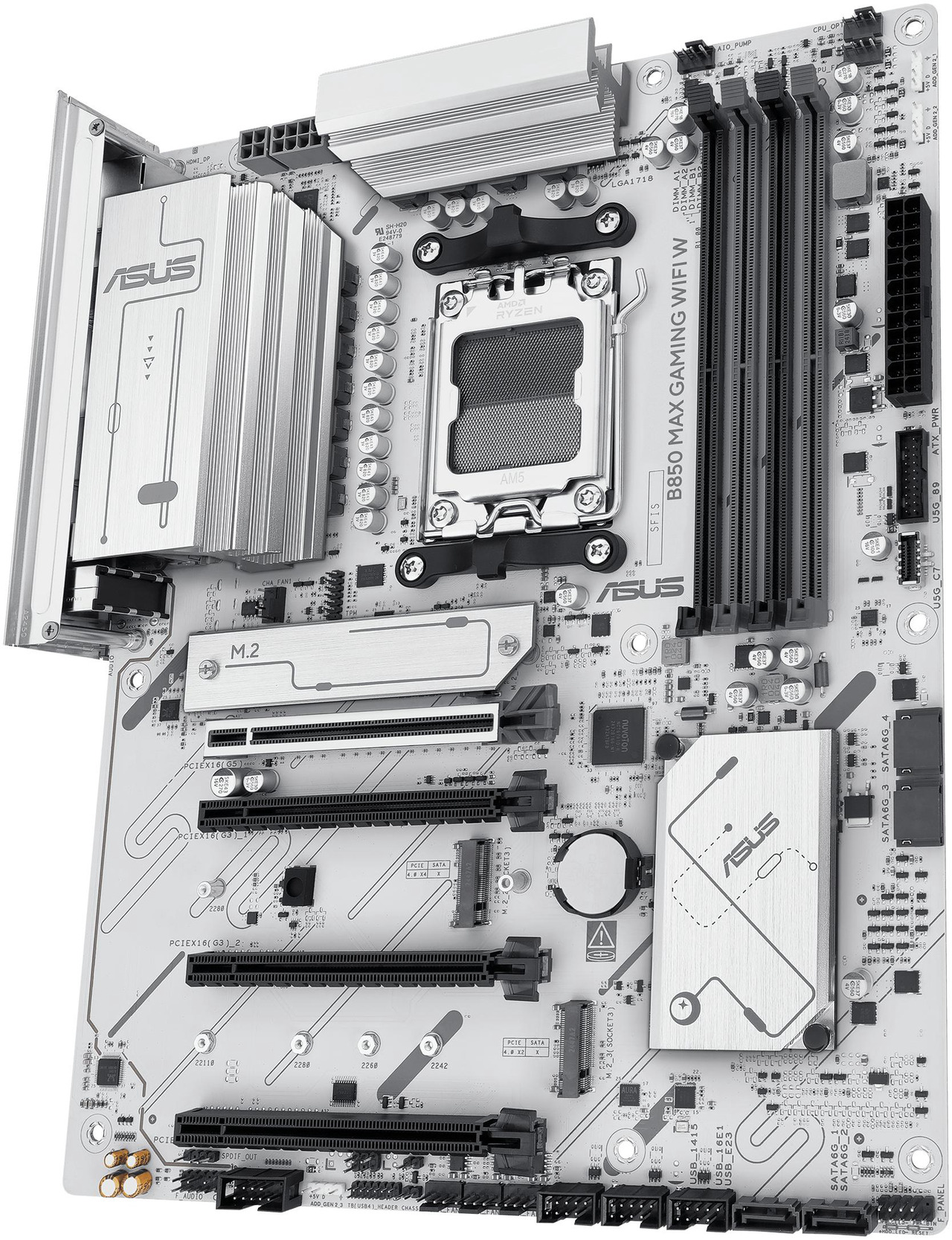 Open Box: ASUS B850 MAX GAMING WIFI W - AMD AM5 ATX Motherboard, White PCB, DDR5, PCIe 5.0 Ready, 3x M.2, Wi-Fi 6E, 2.5Gb LAN, USB 10Gbps Type-C, DisplayPort, HDMI, BIOS FlashBack, Aura Sync, ASUS AI Advisor - Newegg.ca - Open Box condition - Image 17