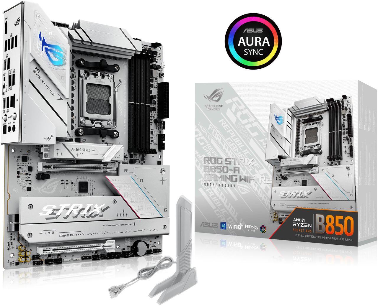 Main image of ASUS ROG STRIX B850-A GAMING WIFI R2 AMD AM5 B850 ATX motherboard with 14+2+1 power stages, DDR5 support with AEMP, WiFi 7, 4x M.2, PCIe 5.0 x16, USB 20Gbps Type-C, ASUS AI Advisor, AI Networking II