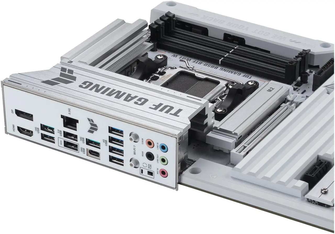 Alt view image 12 of 13 - ASUS TUF GAMING B850-BTF WIFI W AMD B850 ATX motherboard, hidden-connector design, 14+2+1 80A DrMOS power stages, DDR5, PCIe 5.0 Ready, 3x M.2, Wi-Fi 7, 2.5Gb LAN, DP, HDMI, USB 20Gbps Type-C