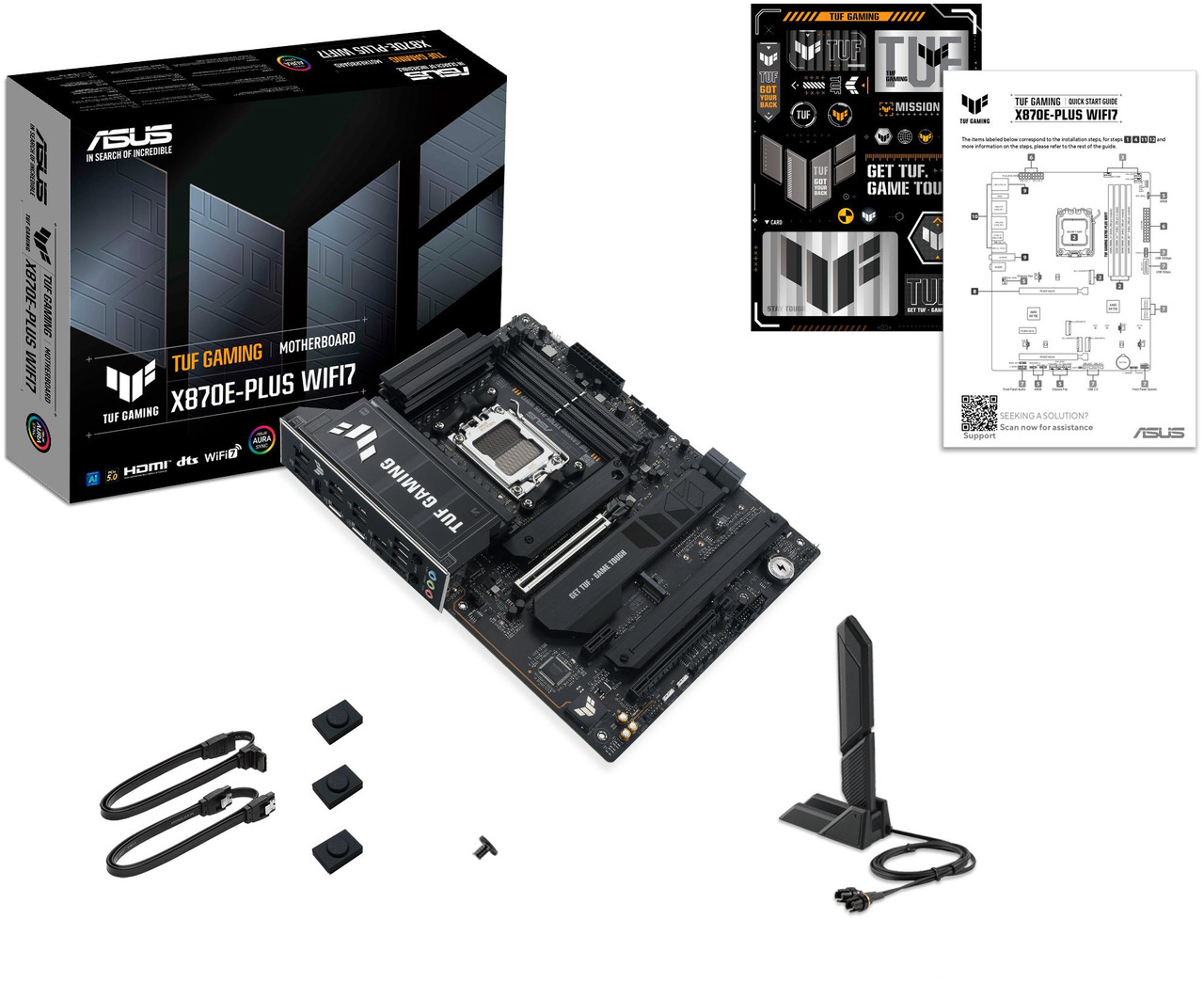 Open Box: ASUS TUF GAMING X870E-PLUS WIFI7 AMD X870E ATX Motherboard with 16+2+1 80A Power Stages, DDR5 Support with AEMP, PCIe 5.0 x16 with PCIe Slot Q-Release Slim, Four M.2 Slots, WiFi 7 with ASUS Q-Antenna - Newegg.com - Open Box condition - Image 18