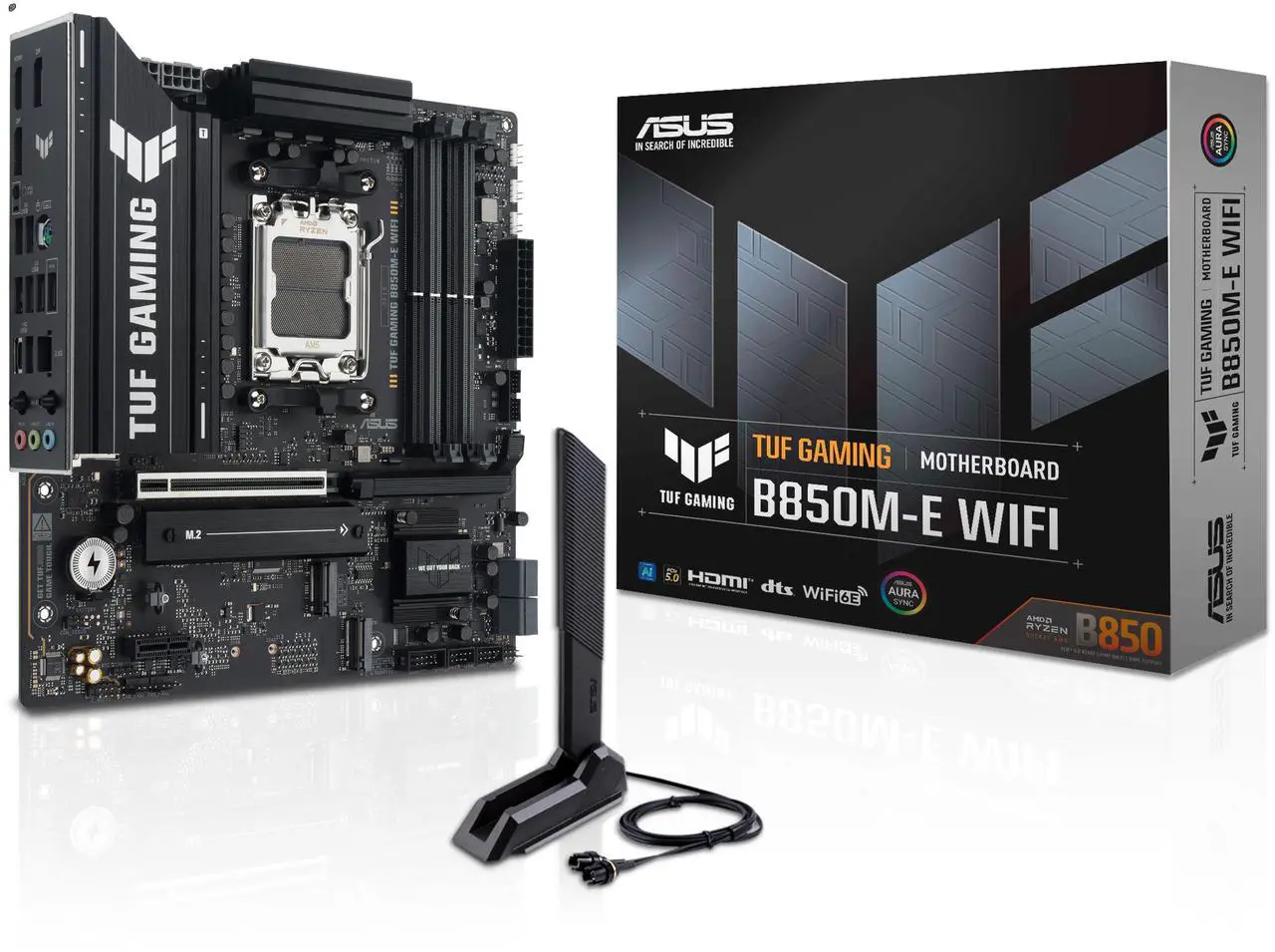 Open Box: ASUS TUF GAMING B850M-E WIFI AMD B850 mATX motherboard, 8+2+1 80A DrMOS power stages, DDR5, PCIe 5.0, 3 M.2 slots, WiFi 6E, 2.5Gb Ethernet, DisplayPort, HDMI, rear USB-C 10Gbps and front USB-C 5Gbps - Newegg.com - Open Box condition - Image 23