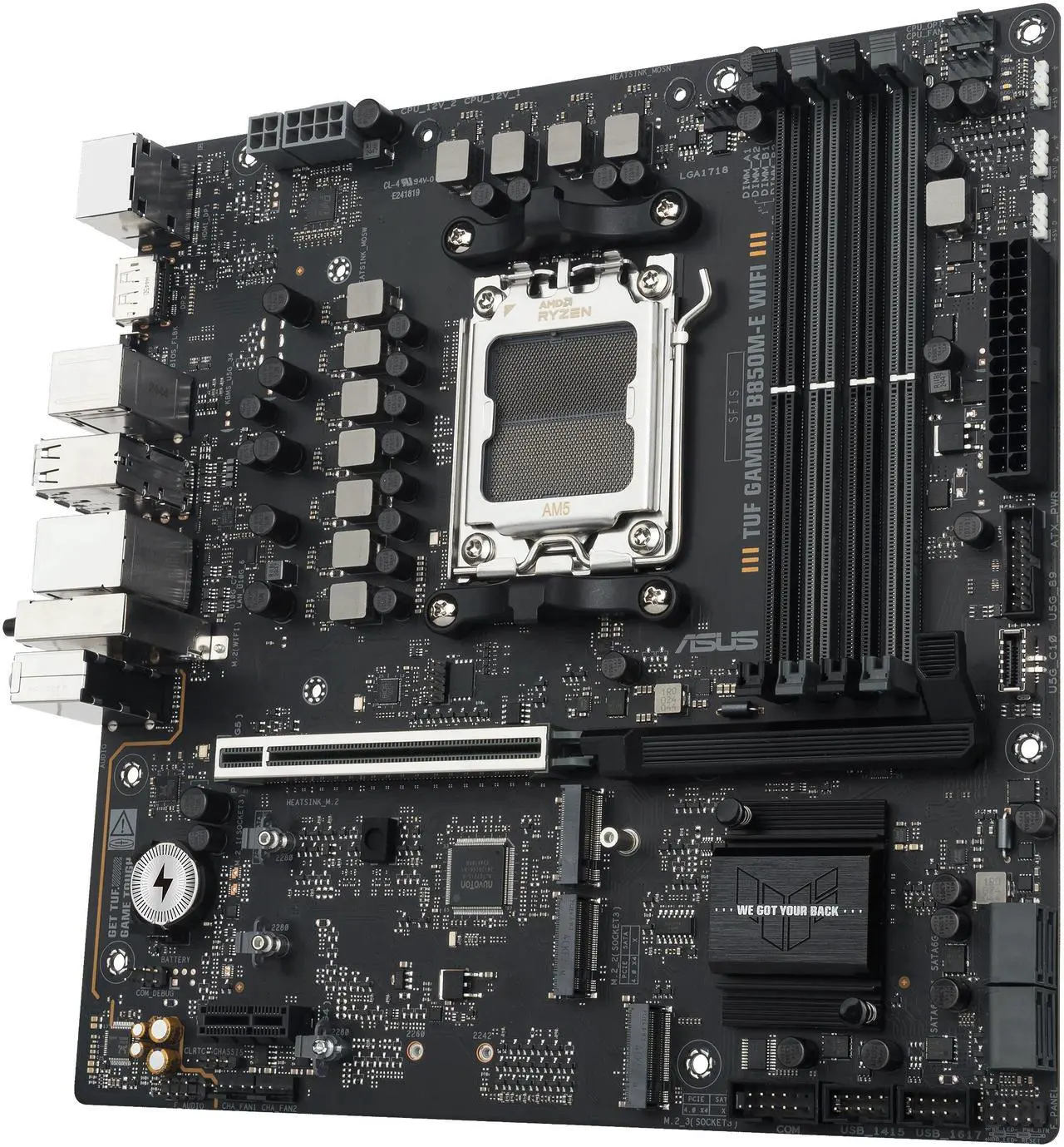 Open Box: ASUS TUF GAMING B850M-E WIFI AMD B850 mATX motherboard, 8+2+1 80A DrMOS power stages, DDR5, PCIe 5.0, 3 M.2 slots, WiFi 6E, 2.5Gb Ethernet, DisplayPort, HDMI, rear USB-C 10Gbps and front USB-C 5Gbps - Newegg.com - Open Box condition - Image 21
