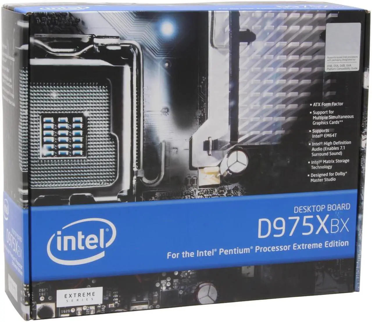 Alt view image 6 of 6 - Intel BOXD975XBXLKR LGA 775 Intel 975X ATX Intel Motherboard