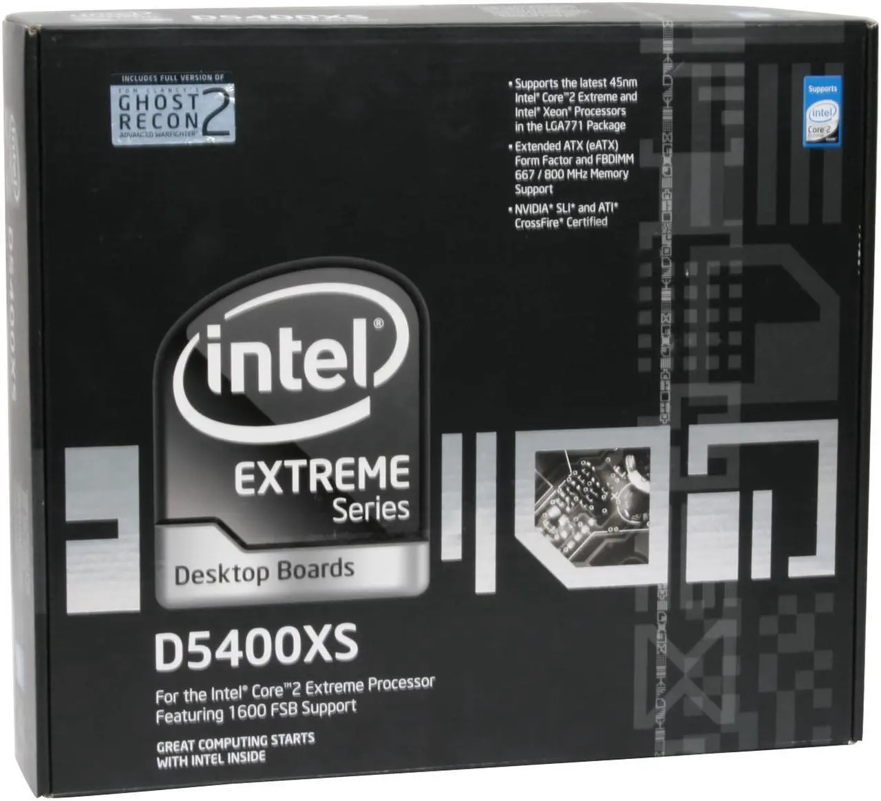 Alt view image 7 of 7 - Intel BOXD5400XS Dual LGA 771 Intel 5400(Skulltrail) Extended ATX Motherboard