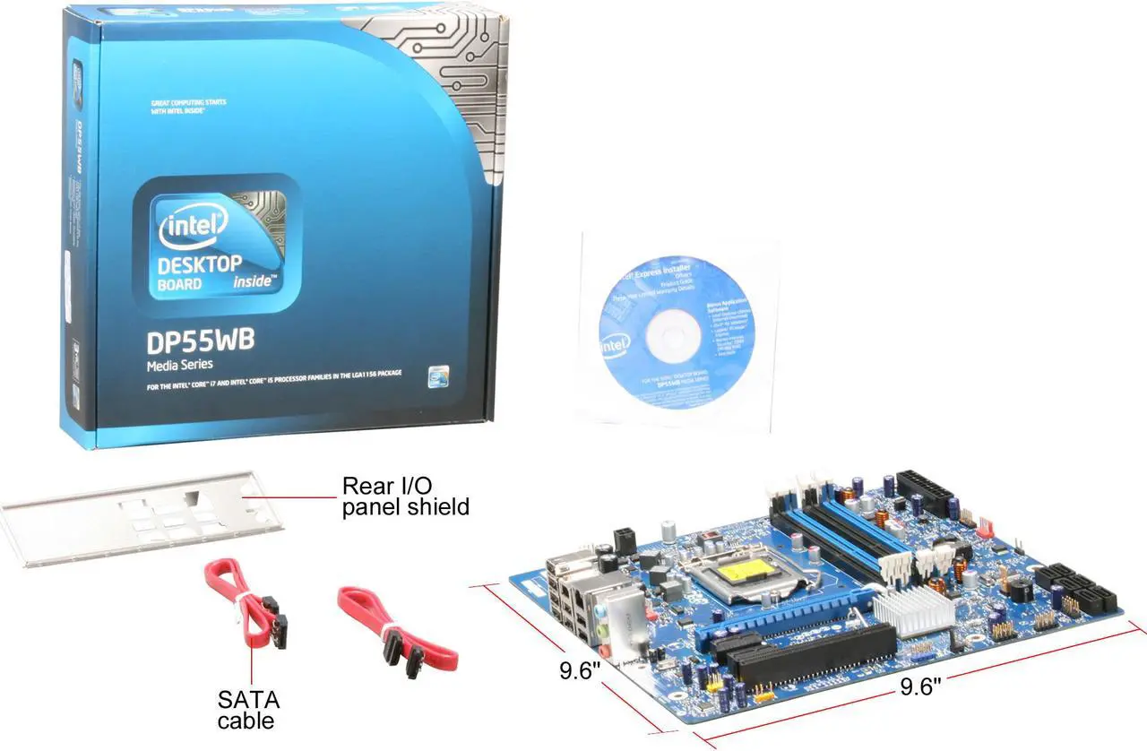 Alt view image 10 of 10 - Intel BOXDP55WB LGA 1156 Intel P55 Micro ATX Intel Motherboard