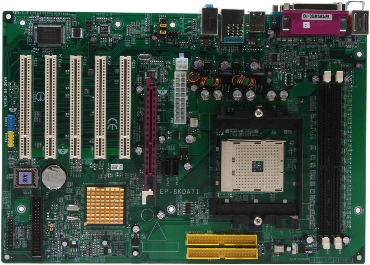 Alt view image 3 of 5 - EPoX EP-8KDA7I 754 NVIDIA nForce3 250 ATX AMD Motherboard