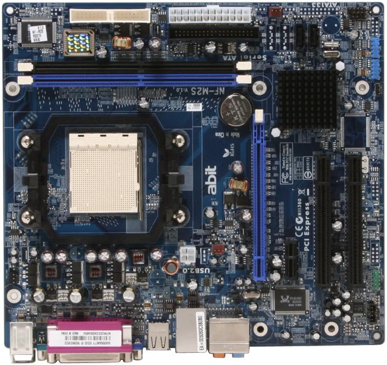 Alt view image 3 of 7 - ABIT NF-M2S AM2 NVIDIA GeForce 6100 Micro ATX AMD Motherboard