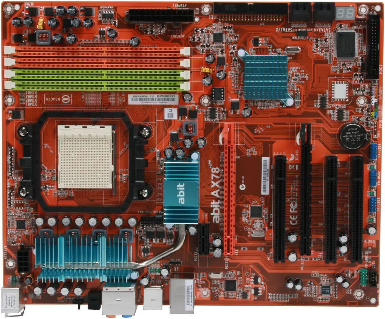 Alt view image 3 of 7 - ABIT AX78 AM2+/AM2 AMD 770 ATX AMD Motherboard