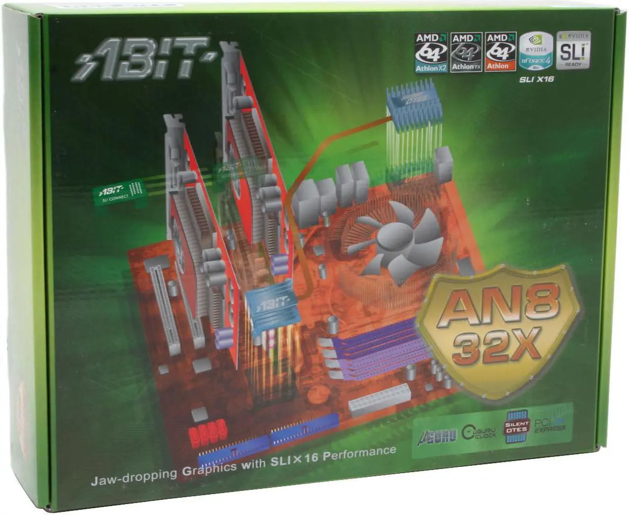 Alt view image 6 of 6 - ABIT AN8 32X 939 NVIDIA nForce4 SLI X16 ATX AMD Motherboard
