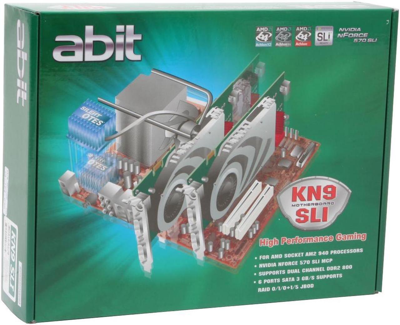 Alt view image 5 of 5 - ABIT KN9 SLI AM2 NVIDIA nForce 570 SLI MCP ATX AMD Motherboard