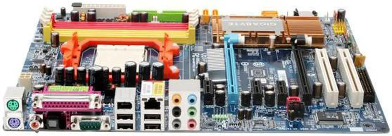 Alt view image 2 of 5 - GIGABYTE GA-M57SLI-S4 AM2 NVIDIA nForce 570 SLI MCP ATX AMD Motherboard