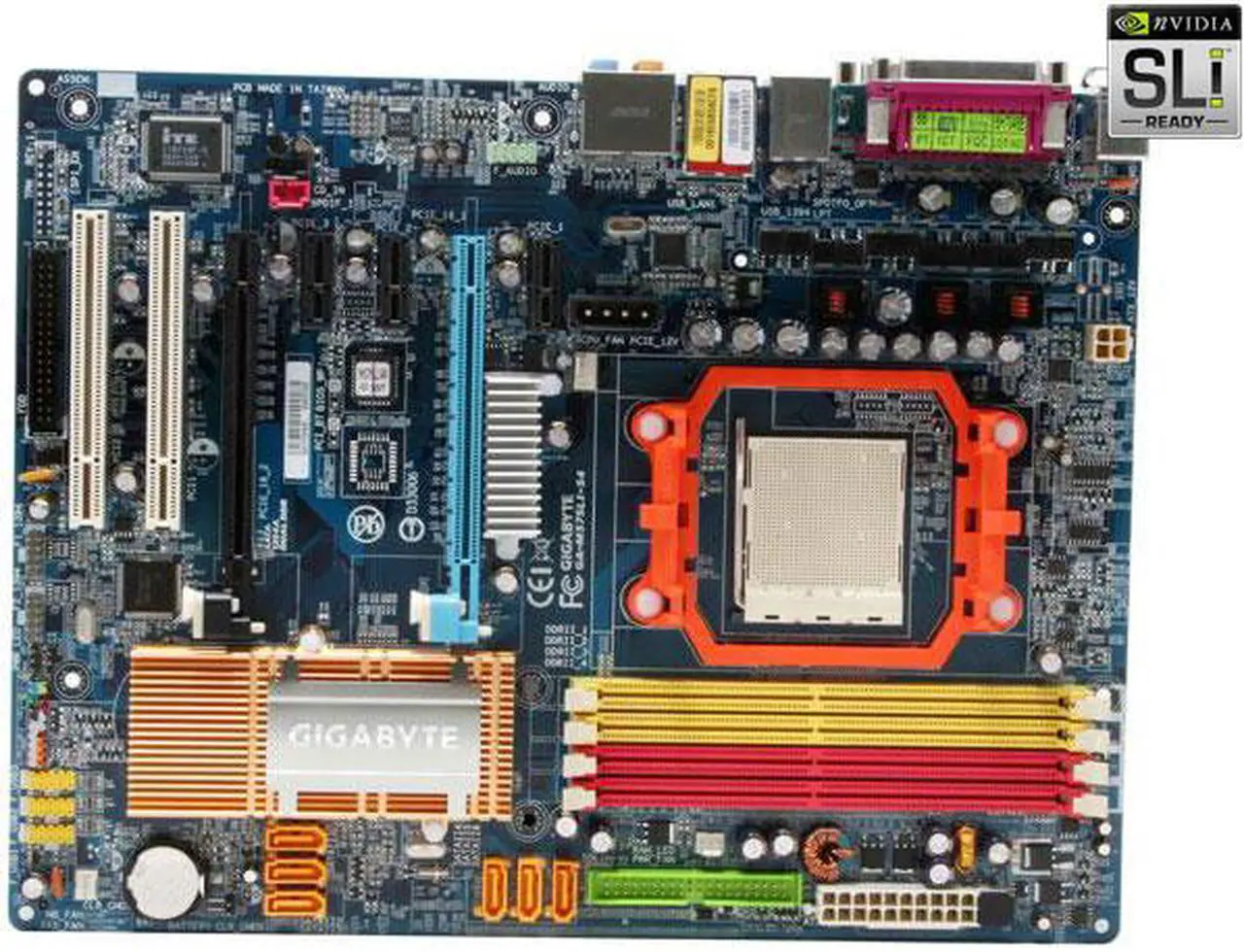 Alt view image 3 of 5 - GIGABYTE GA-M57SLI-S4 AM2 NVIDIA nForce 570 SLI MCP ATX AMD Motherboard